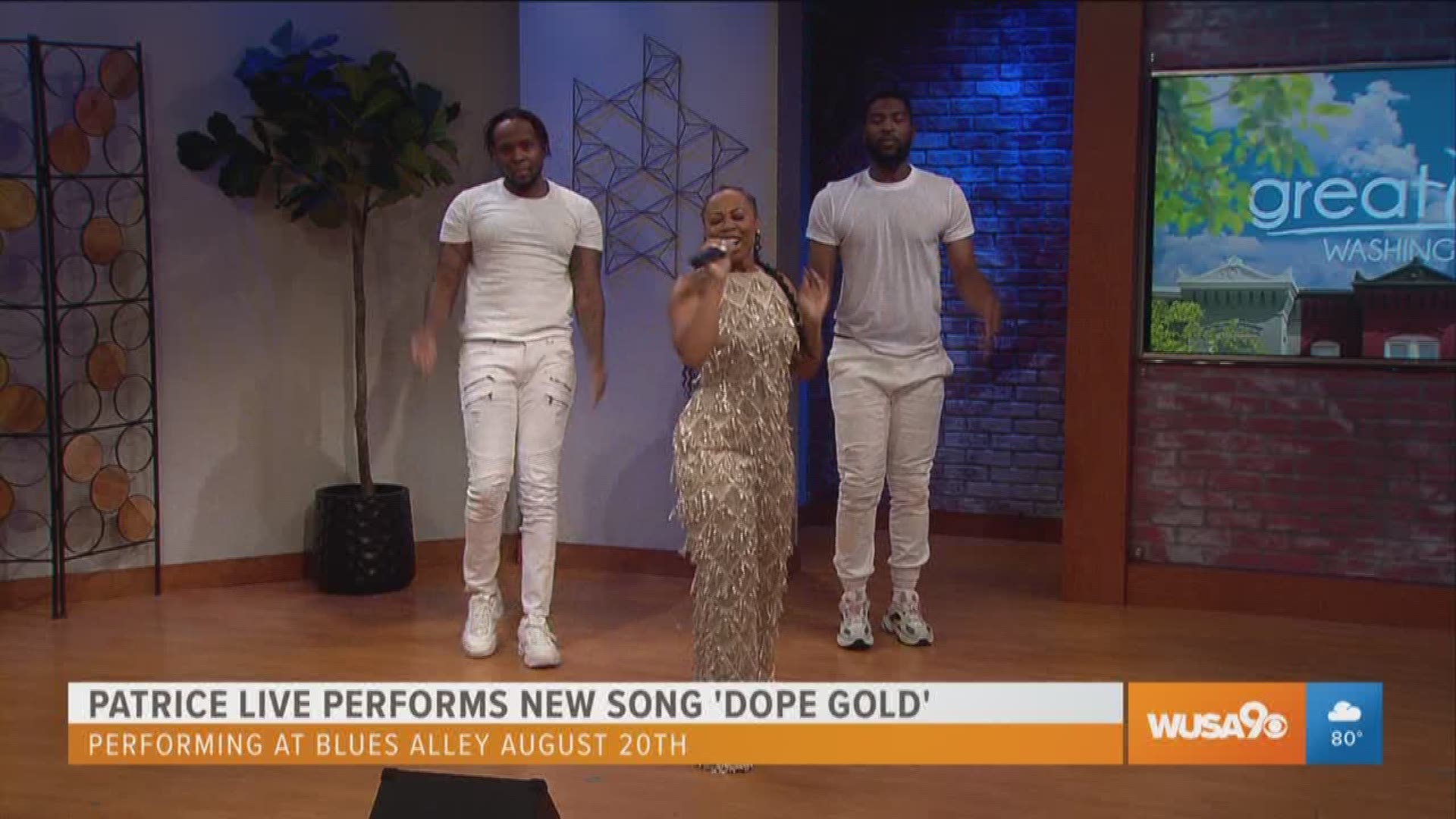 Singer and songwriter Patrice Live performs her new single, 'Dope Gold'.  The DMV artist is working on new music and shows for the fall.  Her next show is August 20th at the Blues Alley.  You can follow her on Instagram @patrice_live.