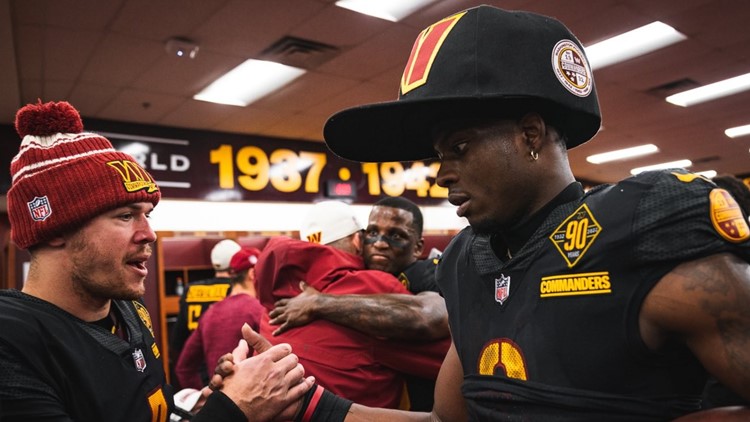 Brian Robinson's big Commanders hat has gone viral in the sports world