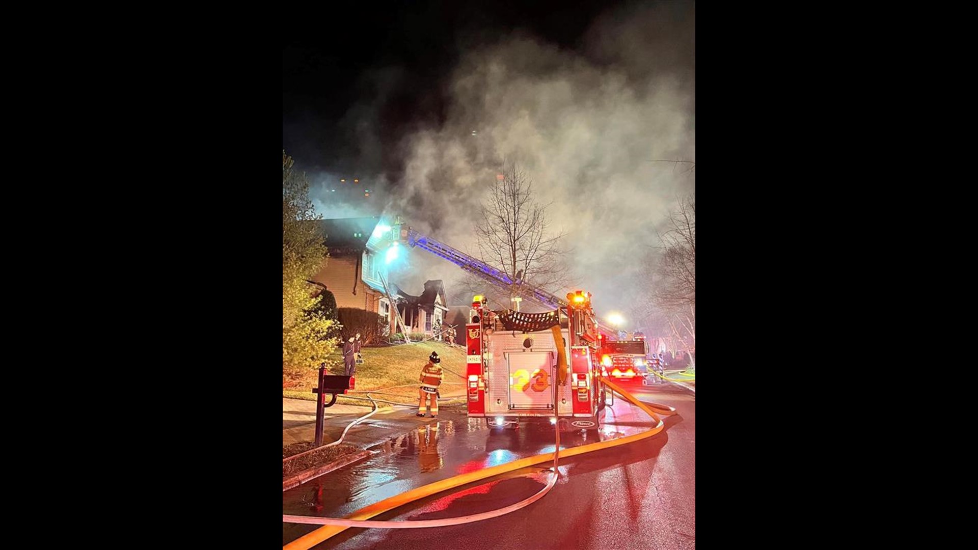Fire reported at a Frederick County, Maryland home