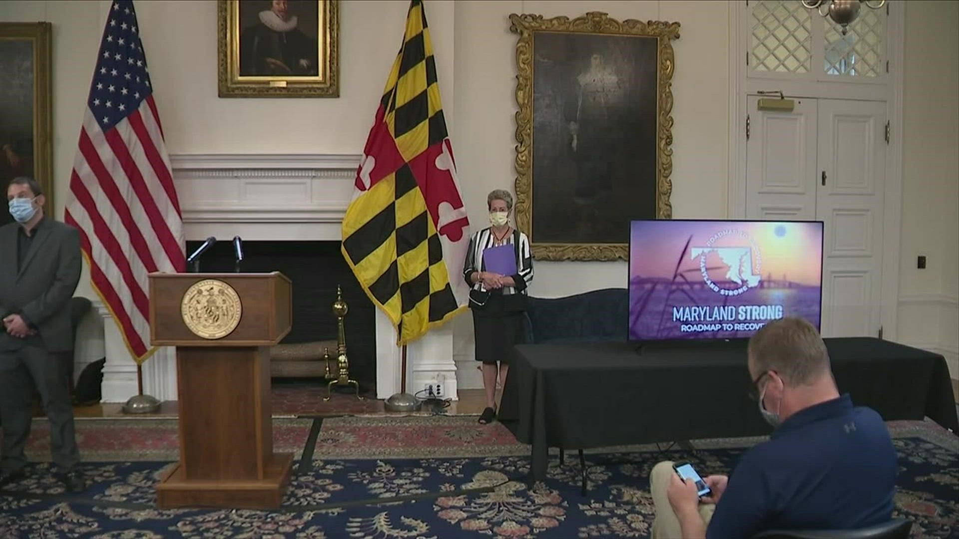 Gov. Hogan called on Marylanders Wednesday to continue to follow the public health measures the state has put in place to help keep local businesses open.