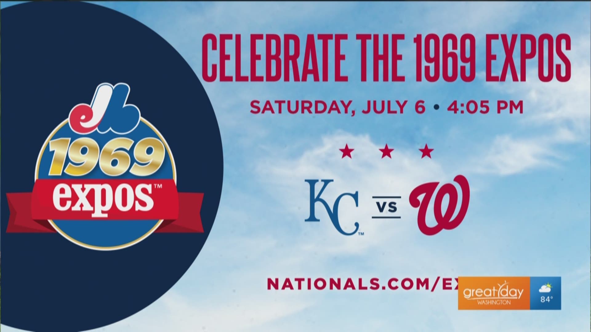 The Washington Nationals are hosting a variety of themed nights the Fourth of July Weekend including a throwback night where they will celebrate the Nationals' origin team, the Montreal Expos. To get tickets or to find more information, go to nationals.com/tickets