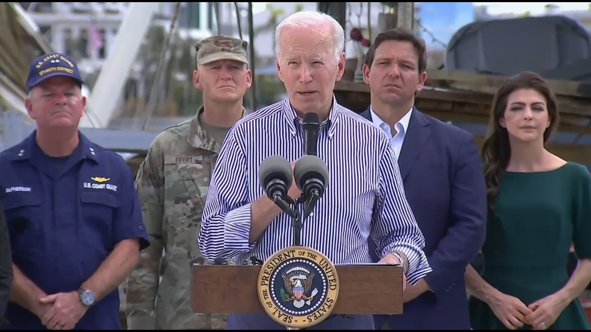 President Joe Biden surveyed the devastation of hurricane-ravaged Florida on Wednesday, promising to marshal the power of the federal government to help rebuild