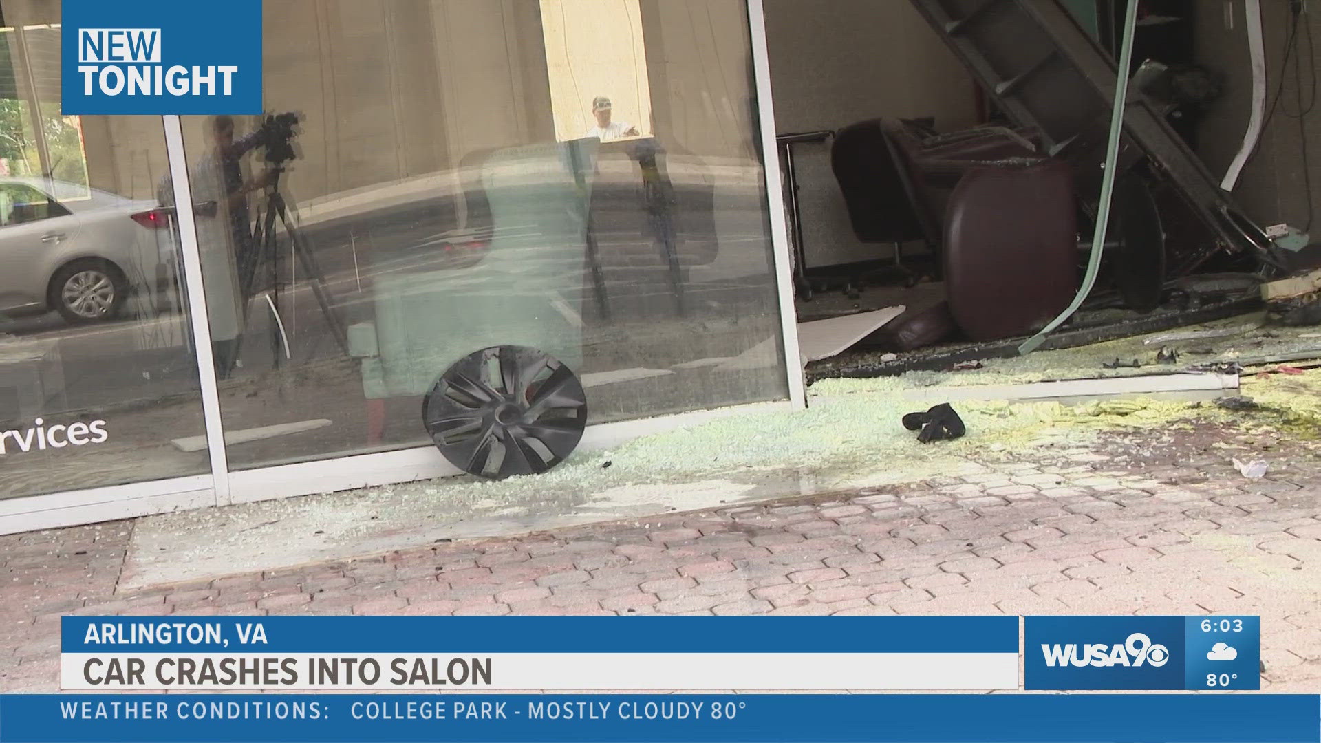 The owner shared how the scary experience went down after a Tesla crashed into her salon in Arlington.