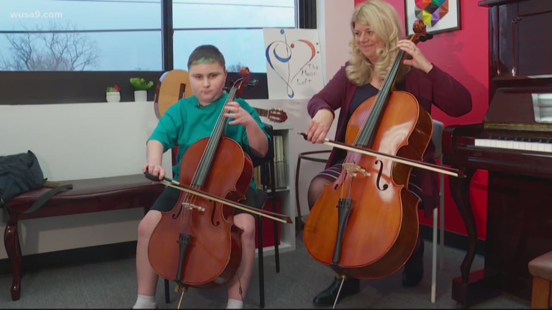 A Northern Virginia girl recently went out of her way to help a teenager with a disability play the instrument he loves.