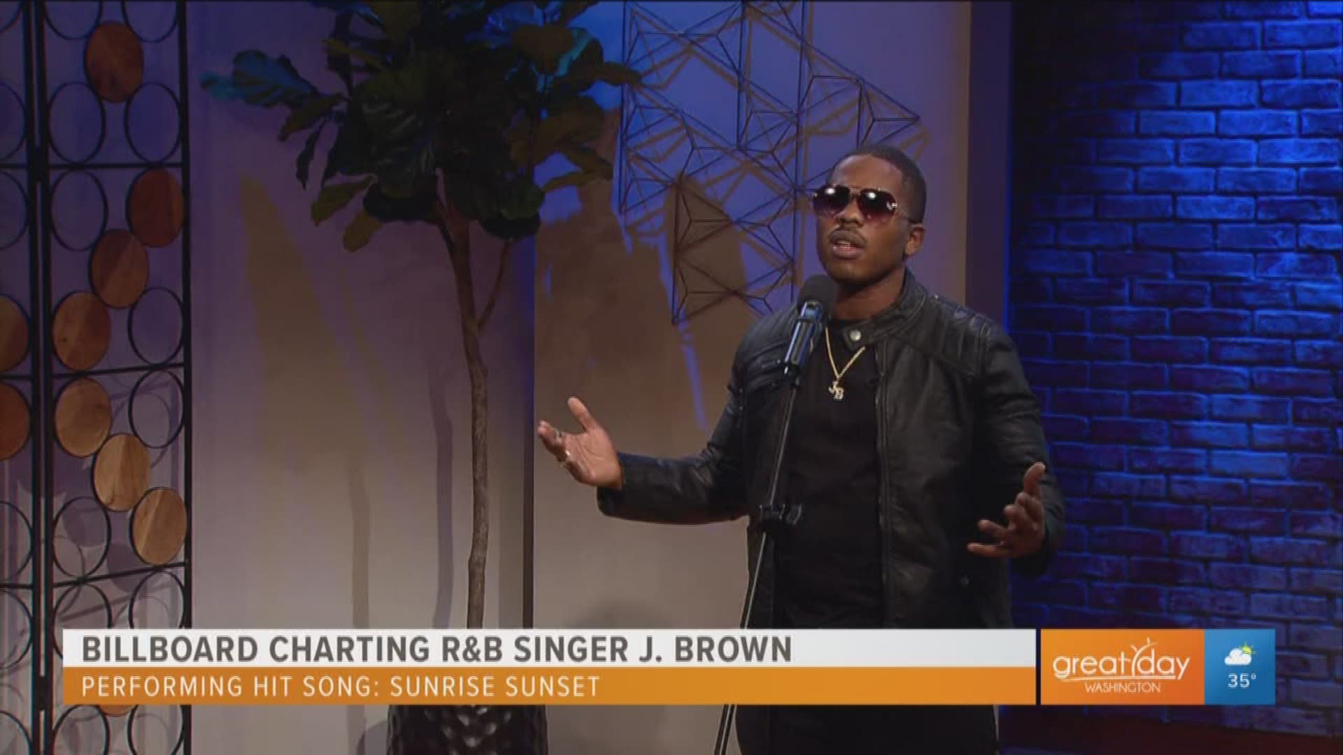 Watch artist J. Brown sing his R&B hit song 'Sunrise Sunset' on Great Day Washington.