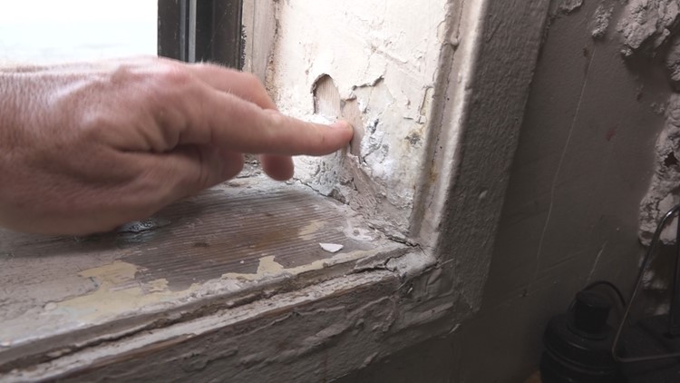 Unmitigated lead paint contamination