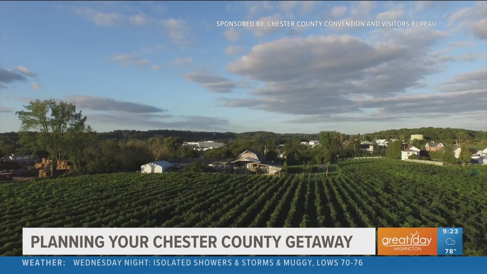 Plan a quick trip or nice retreat to Chester County's Brandywine Valley