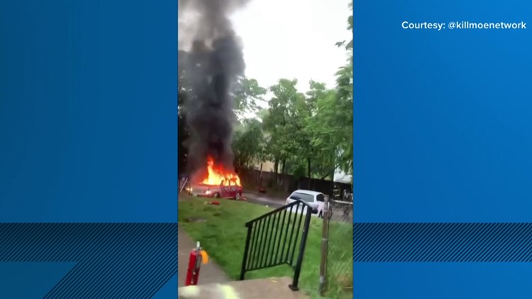 Man critically injured, woman and 2 children hurt after suspect sets fire to car in DC