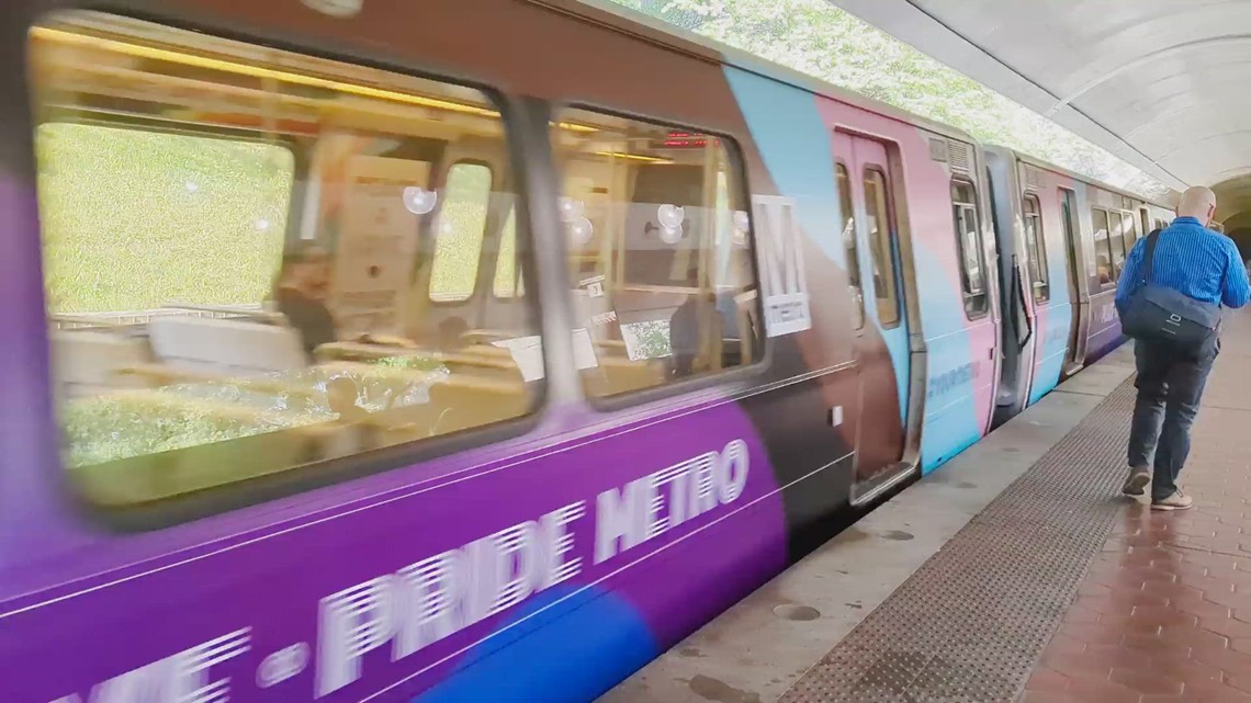 Pride wrapping on Metro trains