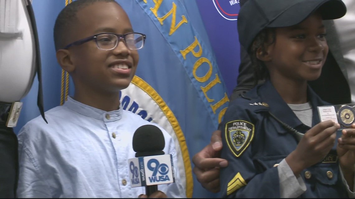 Third graders shadow police chief on take your child to work day