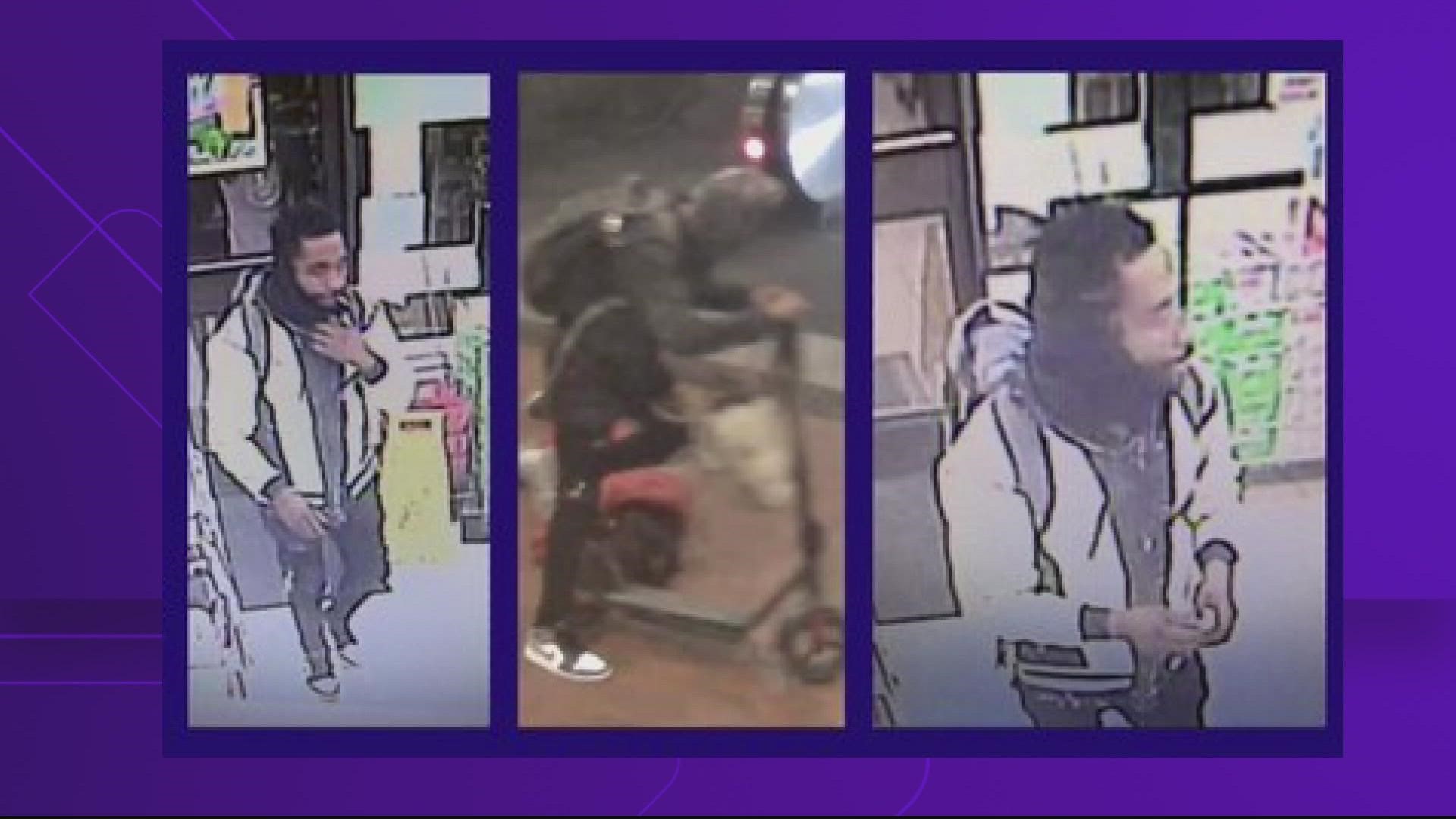 Police are still searching for the suspect who was caught on surveillance camera.