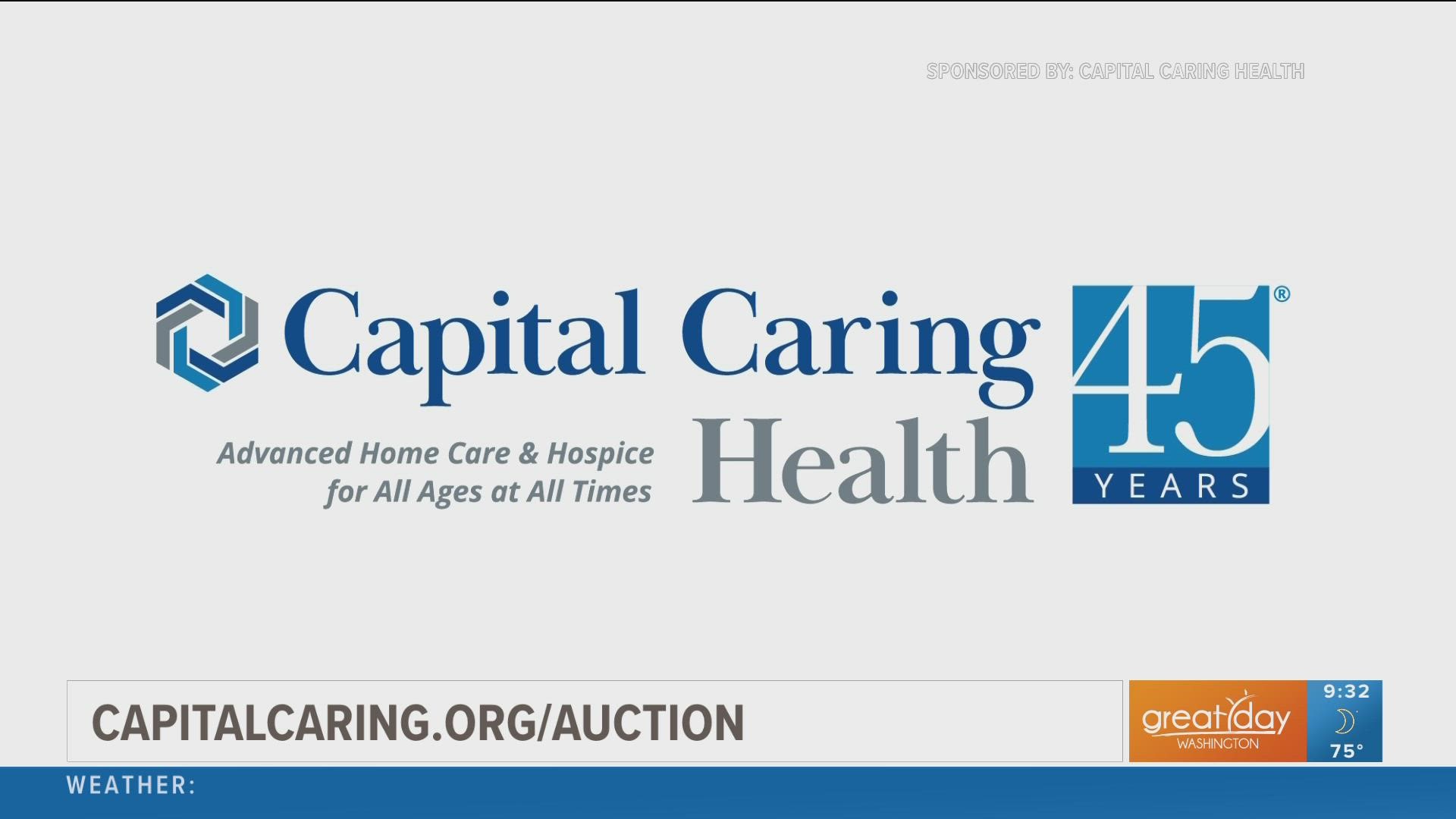 Sponsored by: Capital Caring Health. Capital Caring Health's online auction raises money for 3 special care programs for people in need at capitalcaring.org/auction.