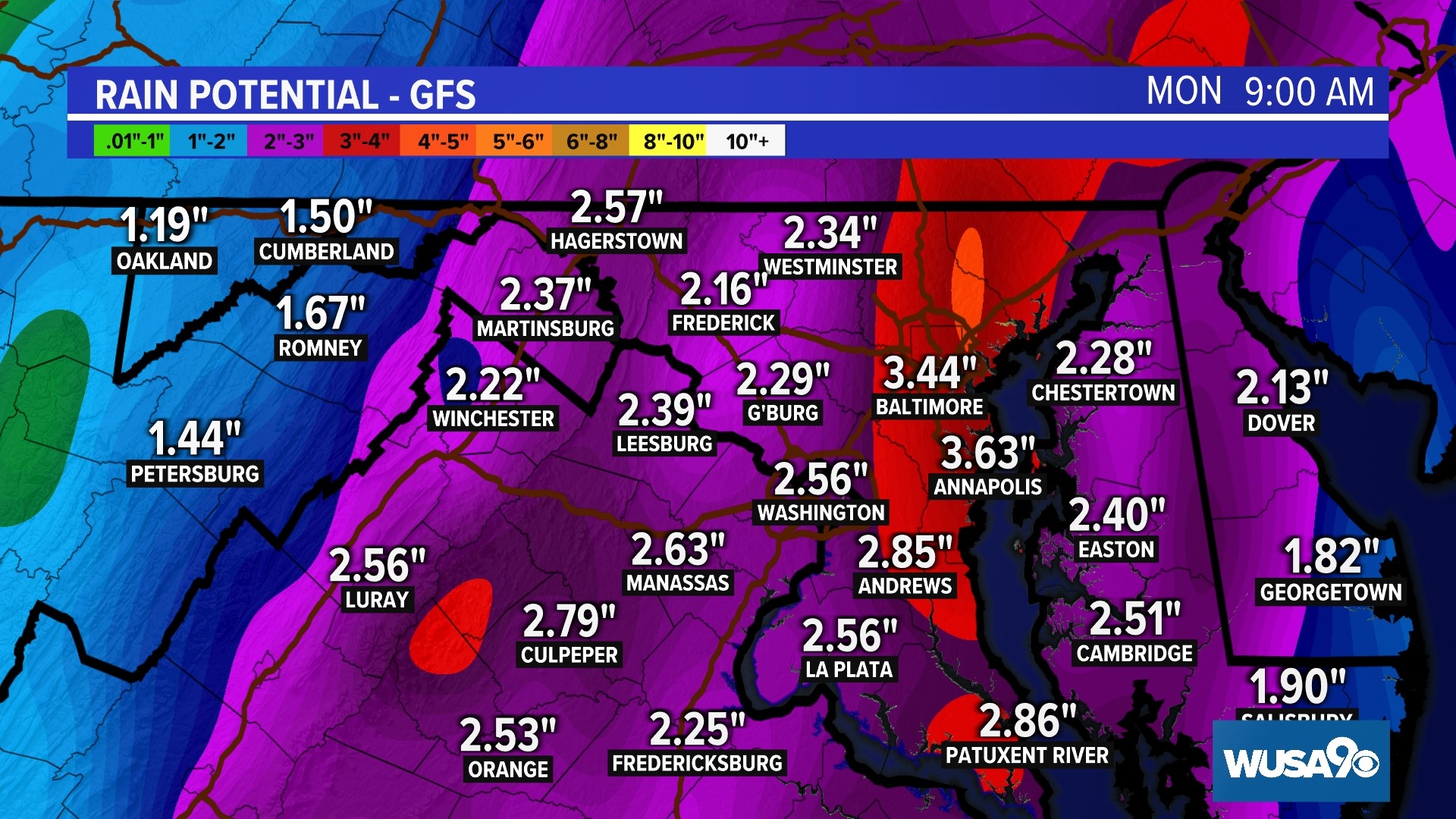 Tracking heavy rains and gusty winds Sunday and Monday | wusa9.com