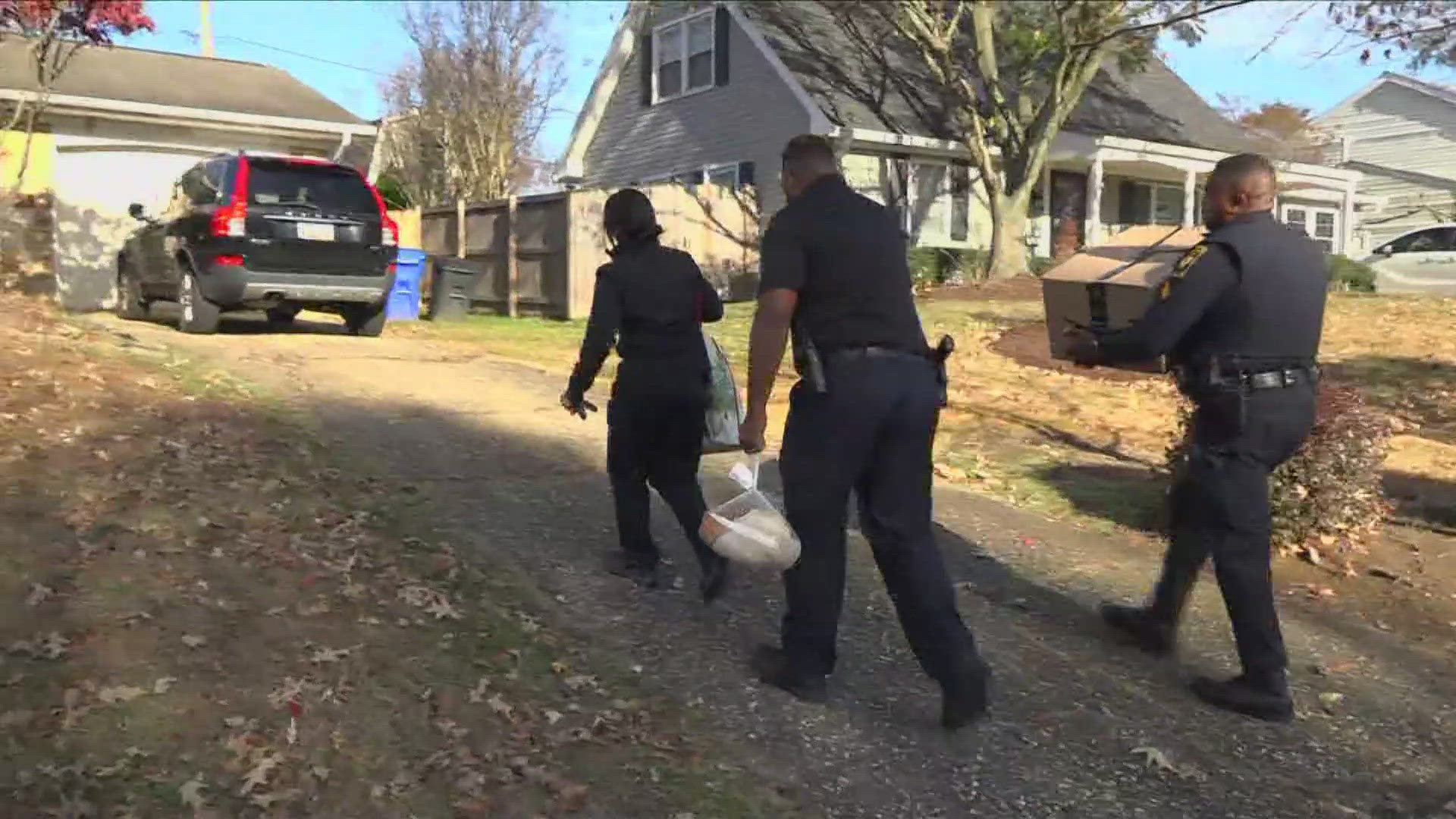 Members of the Bowie police department distributed turkeys and and all the fixings for a Thanksgiving feast.