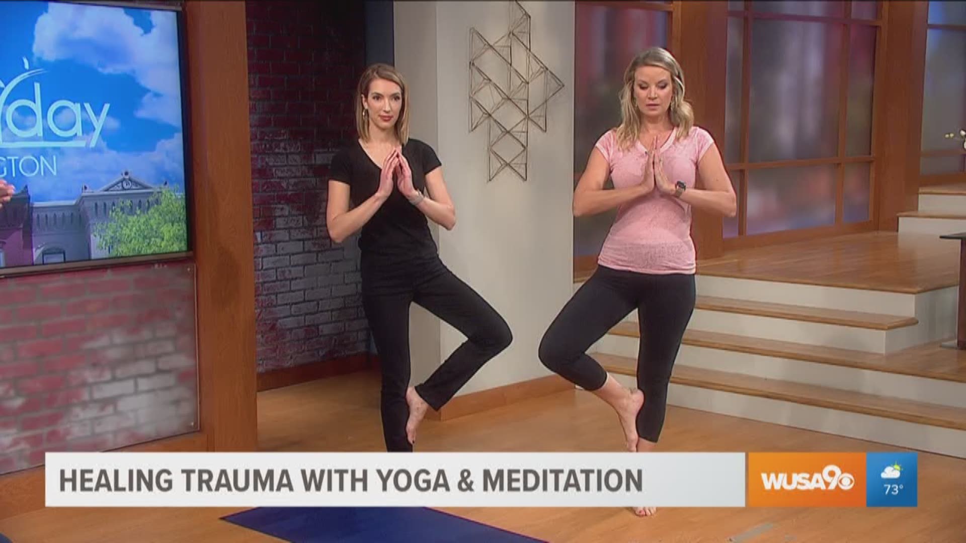 Quentin Vennie, Vice President of Yoga Alliance Foundation shares easy yoga moves to help combat anxiety.