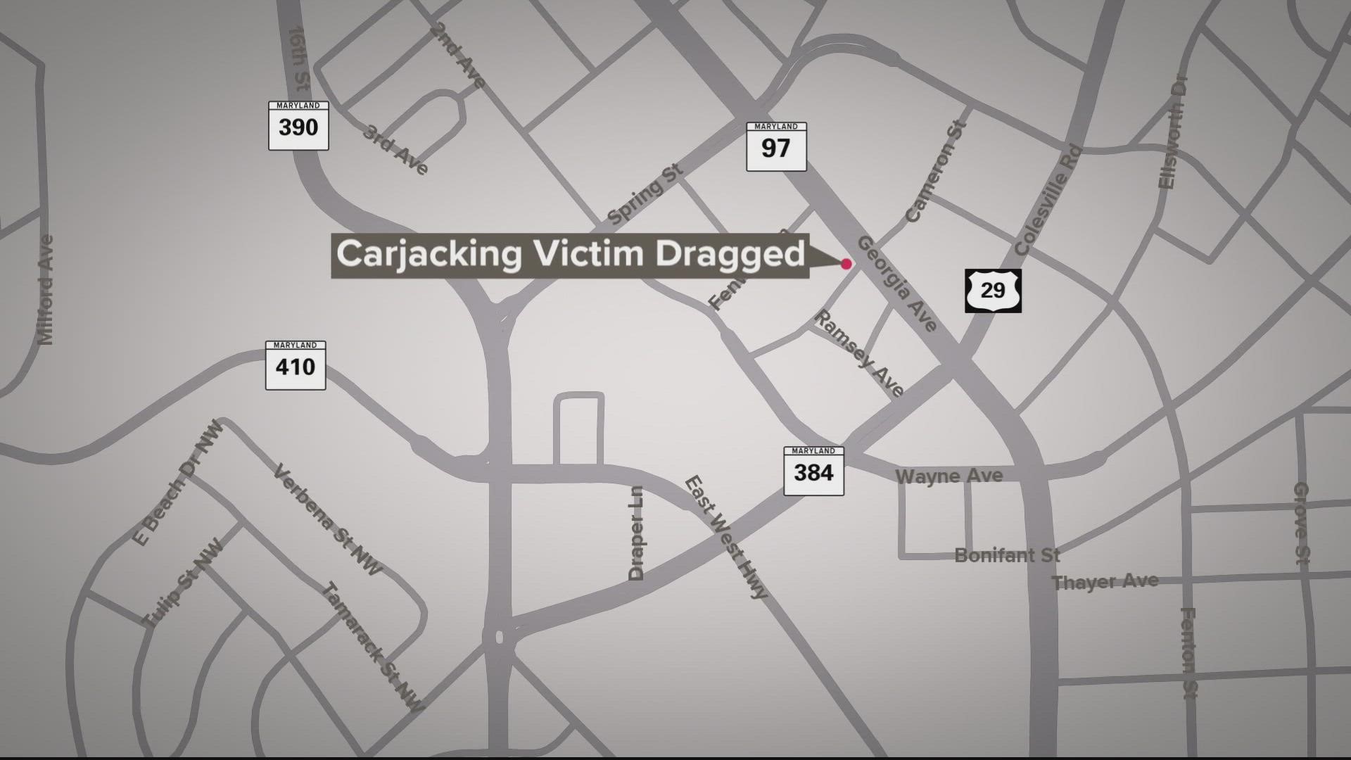 Montgomery County police responded to a reported carjacking that left a driver injured Tuesday evening.