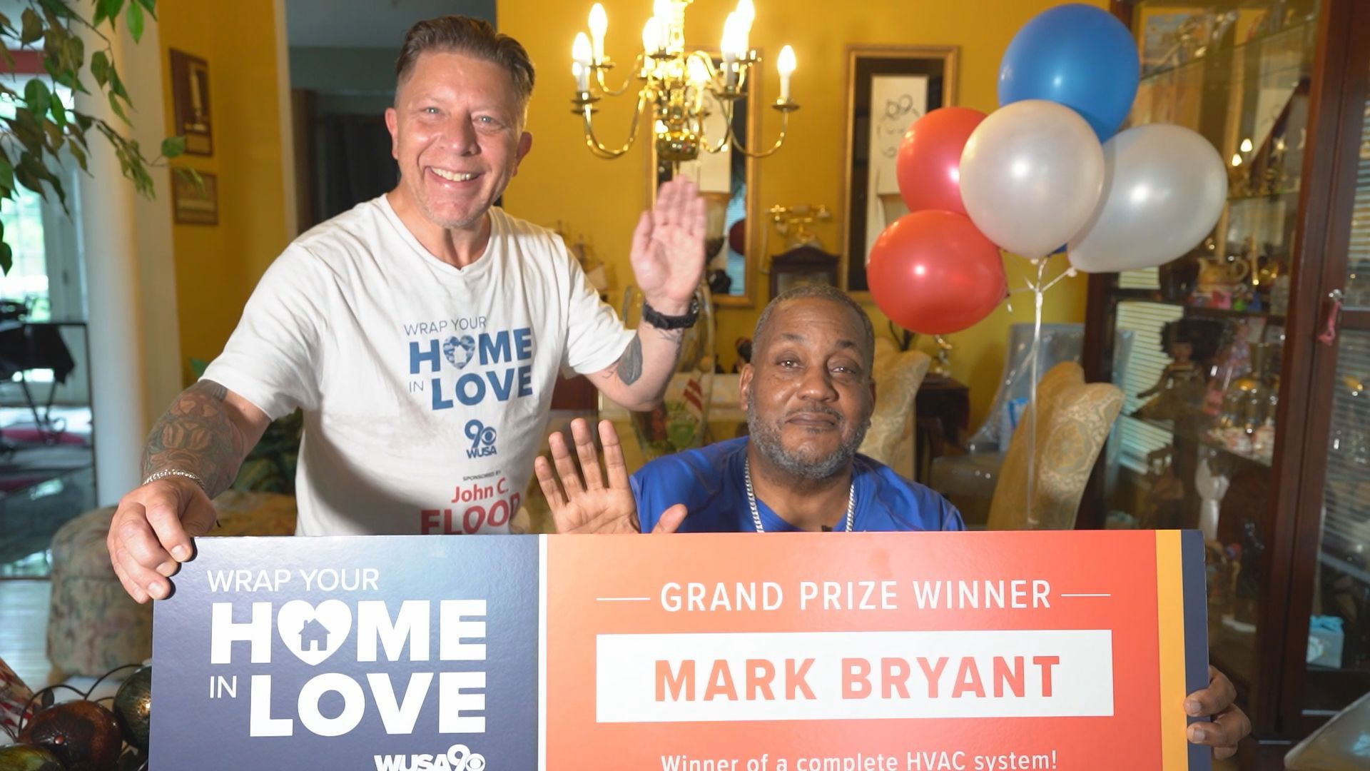 Sponsored by: John C. Flood. The 'Wrap Your Home in Love' winner, Mark Bryant, received his brand new Bryant HVAC system from John C. Flood.