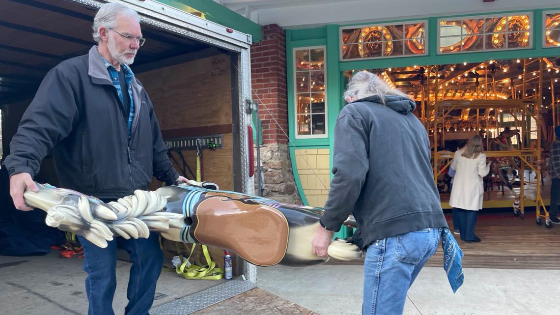 Historic Glen Echo Park carousel animals return to park 2 years after storm damage