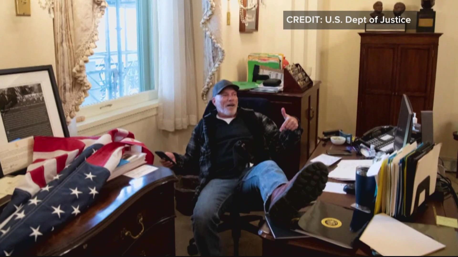 The trial for an Arkansas man photographed with his feet up on a desk in former Speaker of the House Nancy Pelosi’s office on Jan. 6 will continue as scheduled today