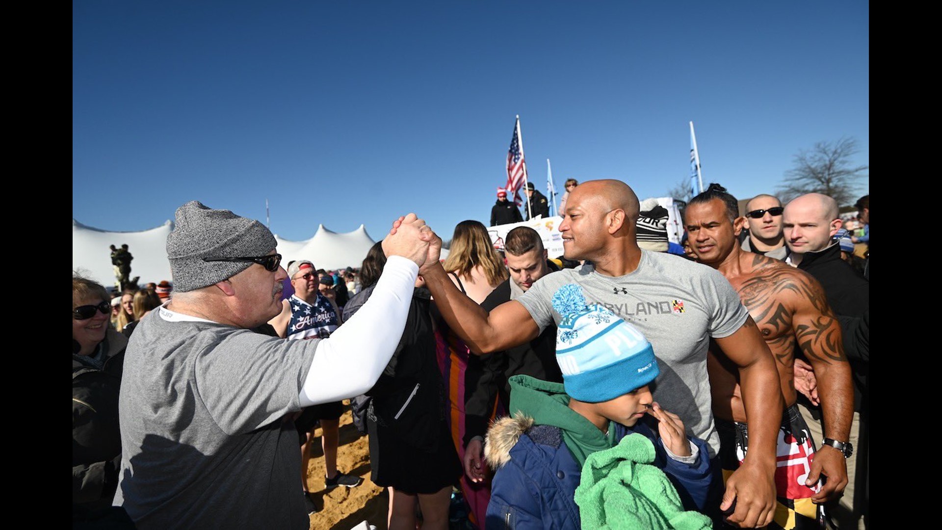 Gov. Moore takes polar plunge for Maryland Special Olympics