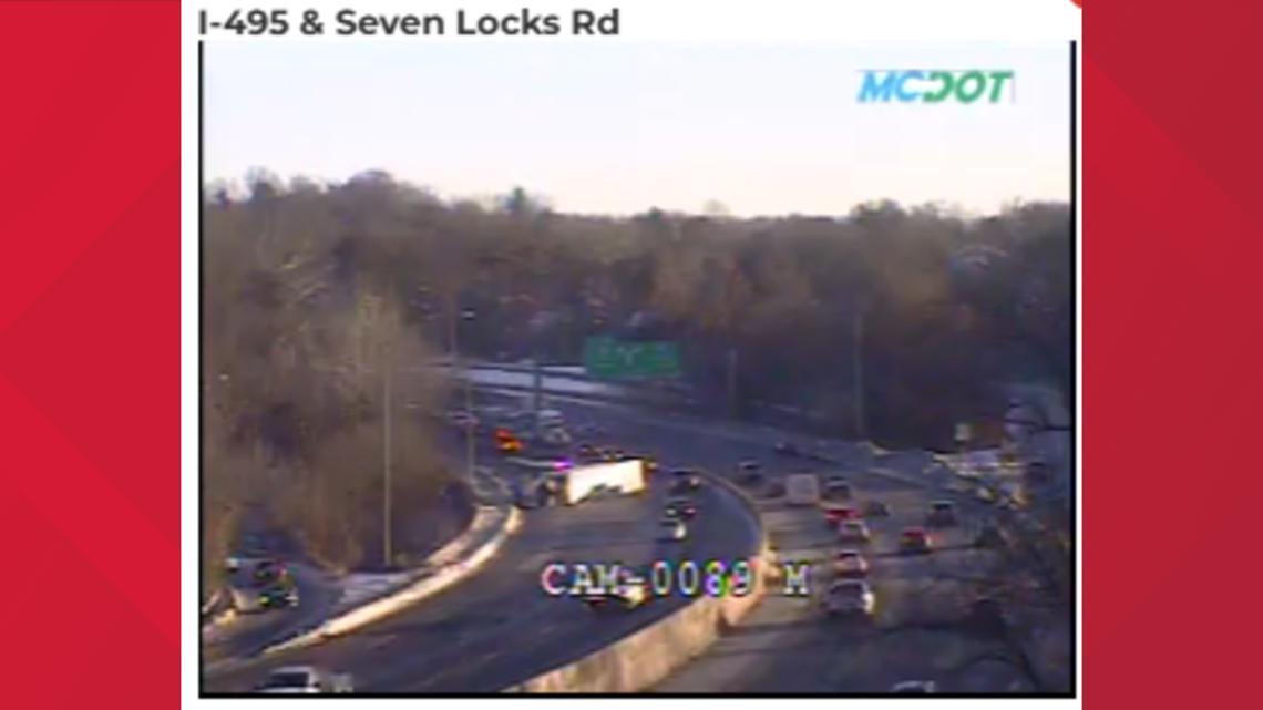 Lanes open to traffic after tractor trailer crash on I-495 in ...