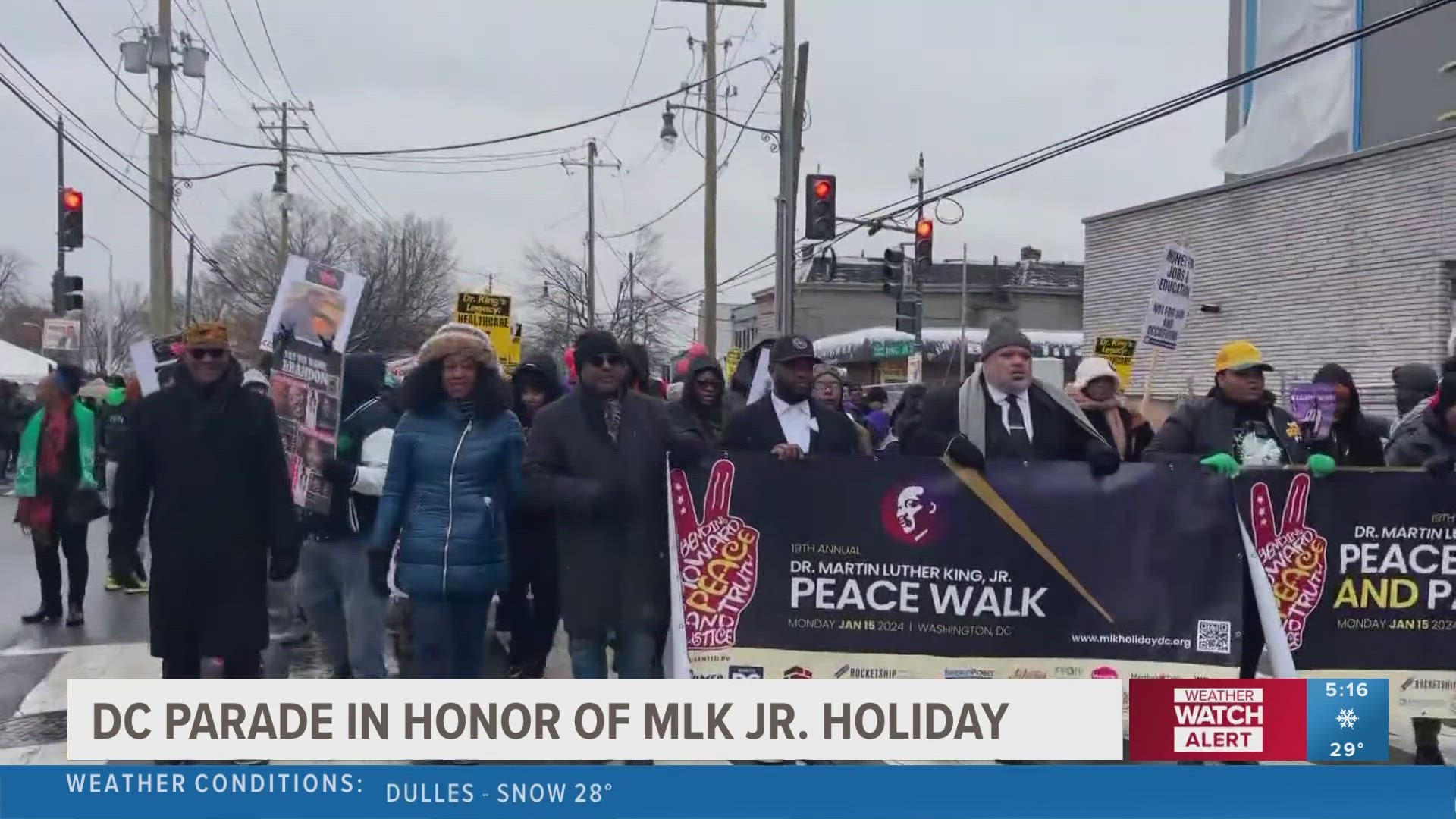 THE WEATHER DID NOT DETER FOLKS FROM ATTENDING DC'S ANNUAL MARTIN LUTHER KING, JUNIOR PEACE WALK.