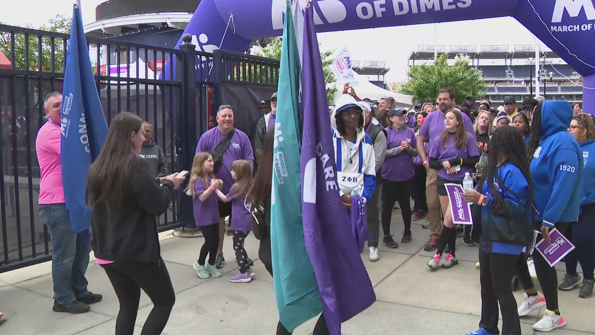 Thousands of people showed up at Nats Park to participate in the three mile walk around the Navy Yard area to raise money in the fight for healthy moms and children.
