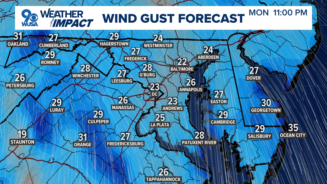 DC Forecast | Breezy & chilly Monday evening