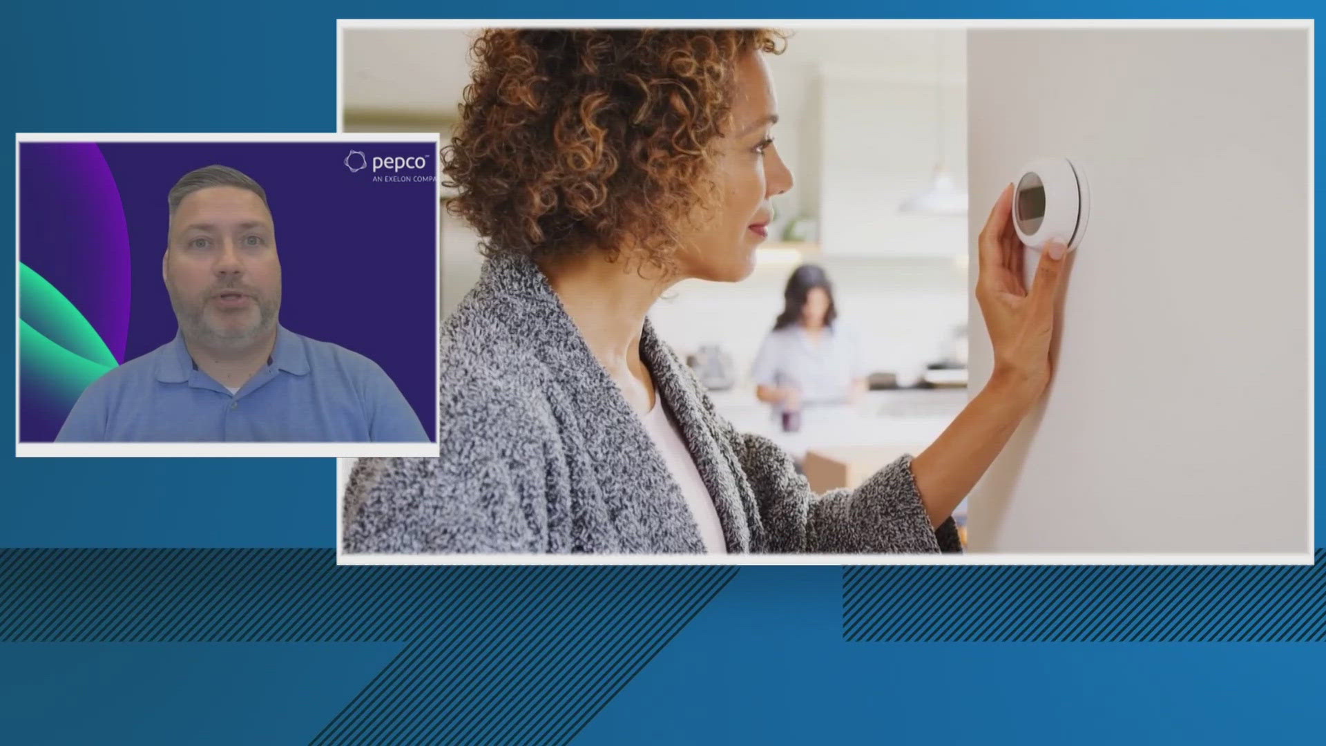 Chuck McDade of Pepco recommends installing a smart thermostat that can adjust temperatures when people aren't home. 