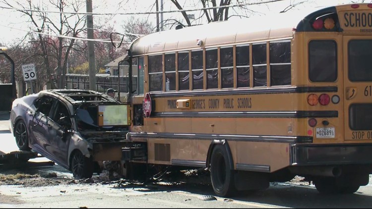 School bus driver taken to hospital after head-on crash with sedan