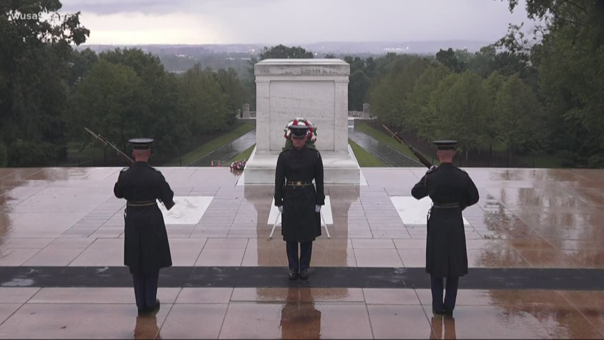 Even as a deluge hit the District, sentinels from the nation’s Old Guard continued their watch over the tomb, 24 hours a day.