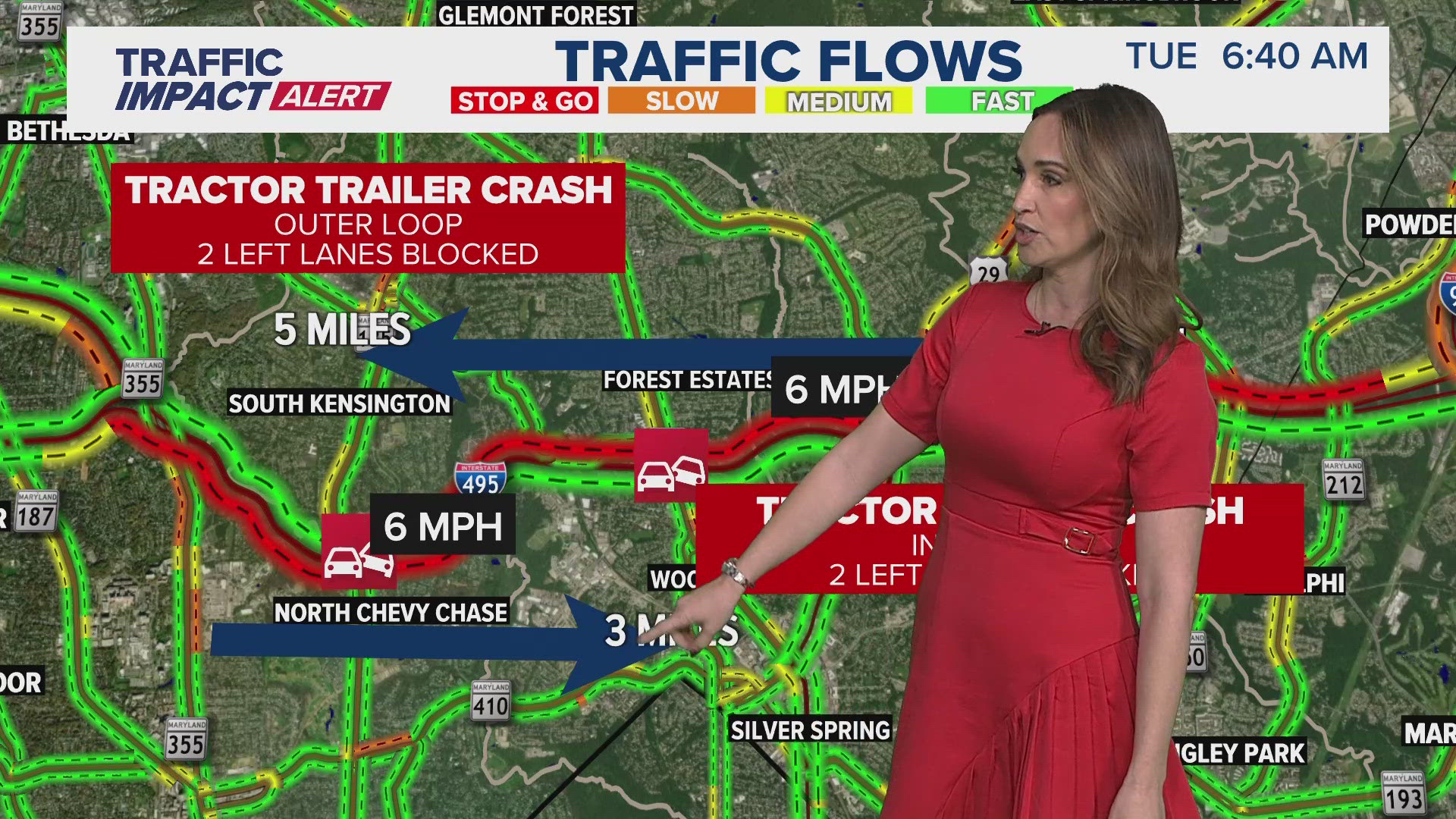 Tractor trailer crashes on I-495 causing major delays in both ...