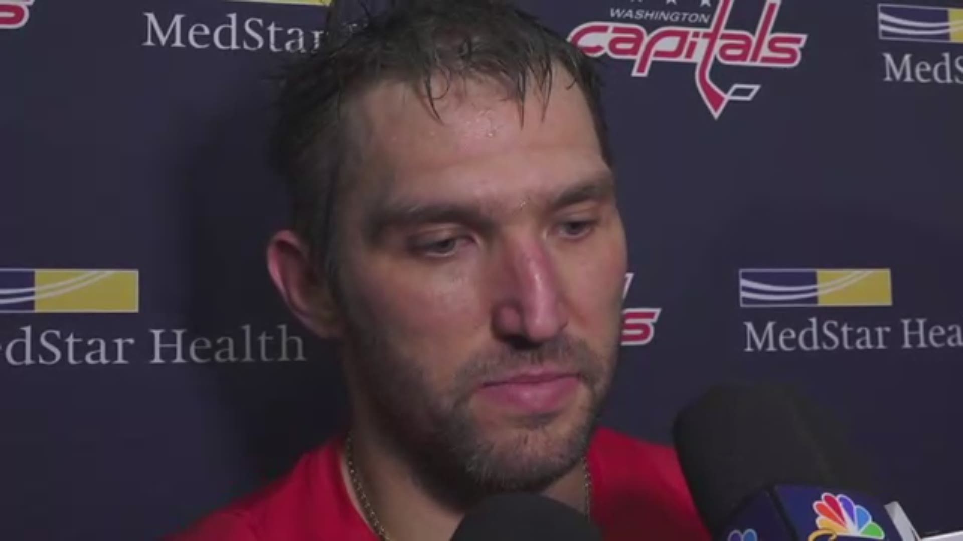 Alex Ovechkin captures his 700th career goal. After the game against the New Jersey Devils, Ovi spoke to the media about the milestone.