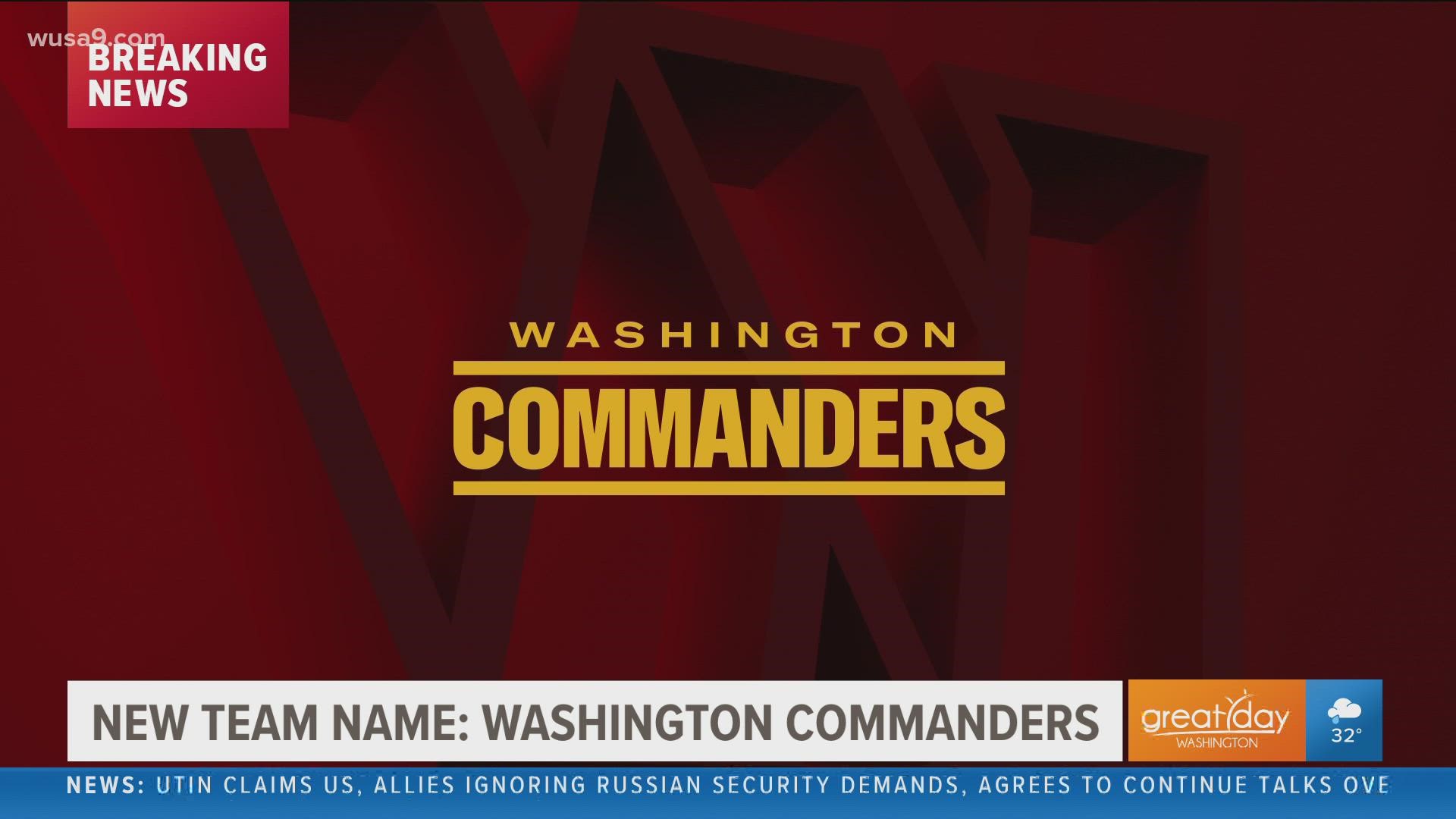 Washington Football Team reveals new team name, the Commanders