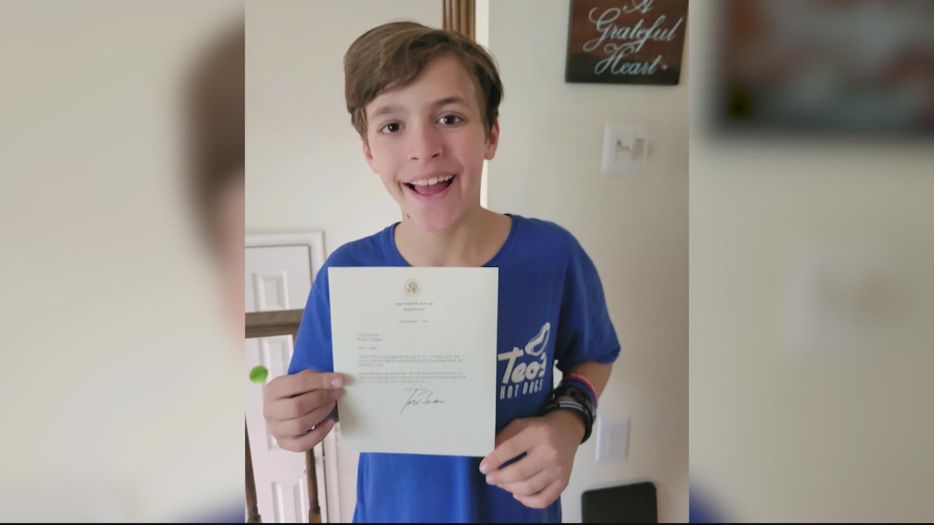 President Biden Writes Letter To Boy Featured In WUSA9 Report | Wusa9.com