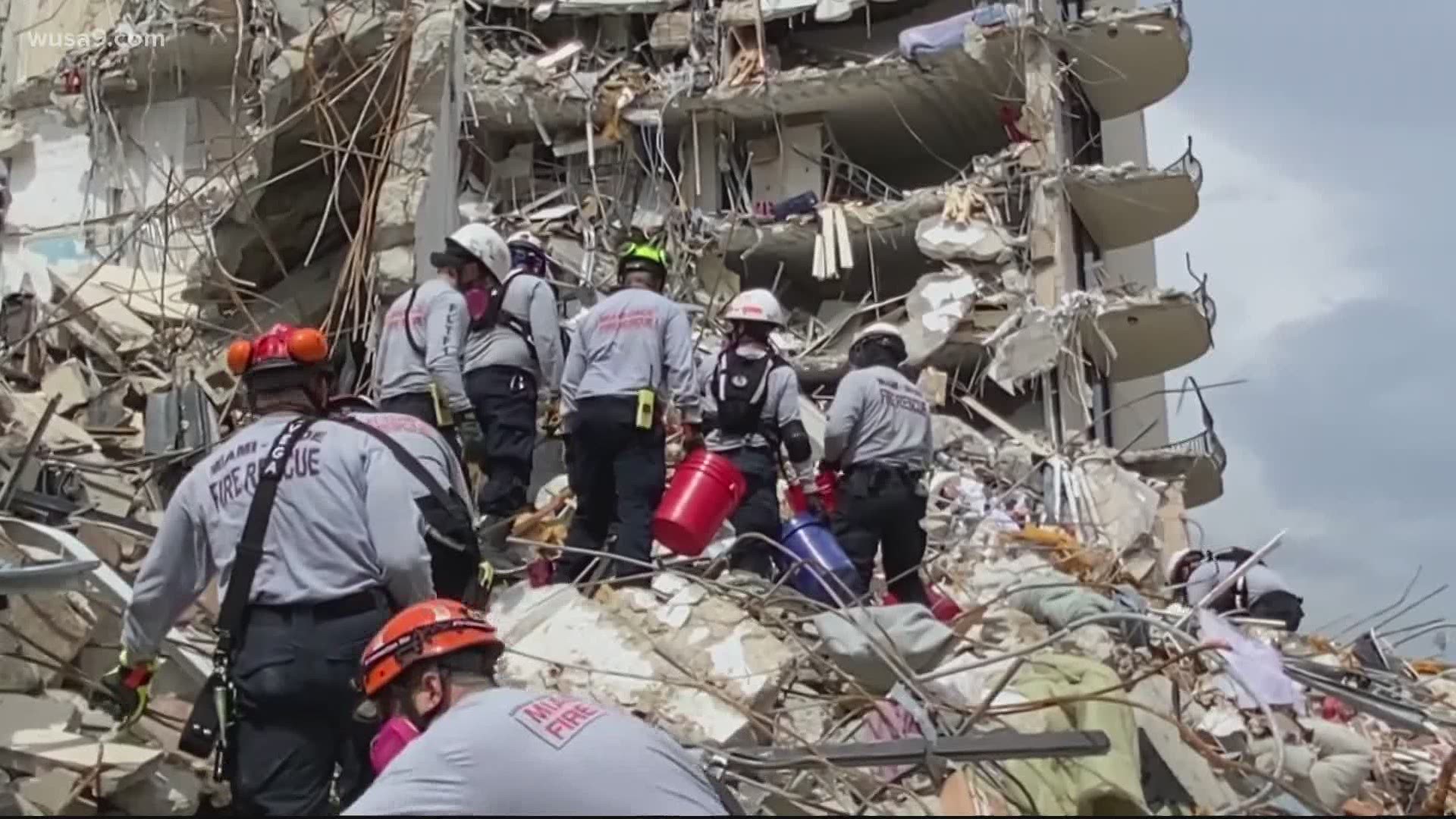 Members of the Maryland Task Force 1 showcased their tools and training to help find people trapped in rubble.