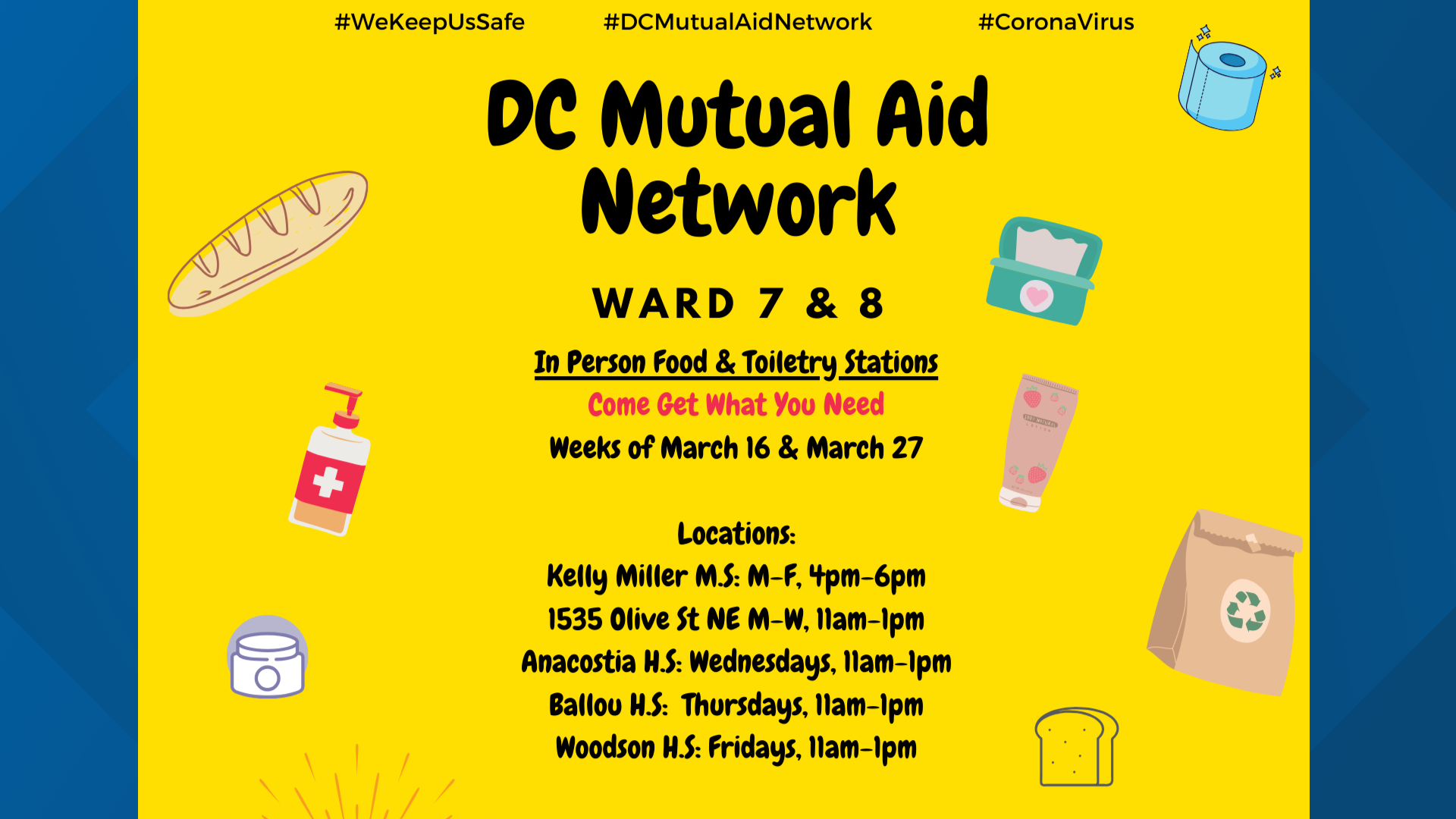 DC Mutual Aid Network providing free food, toiletries