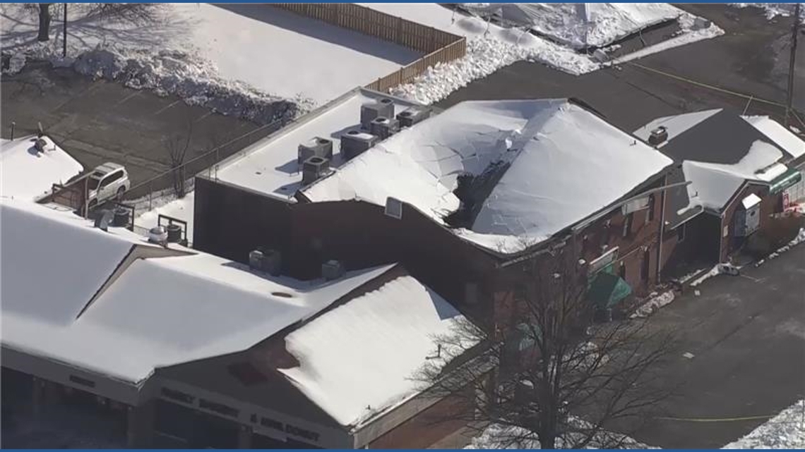 Snow-covered church roof collapses in Alexandria