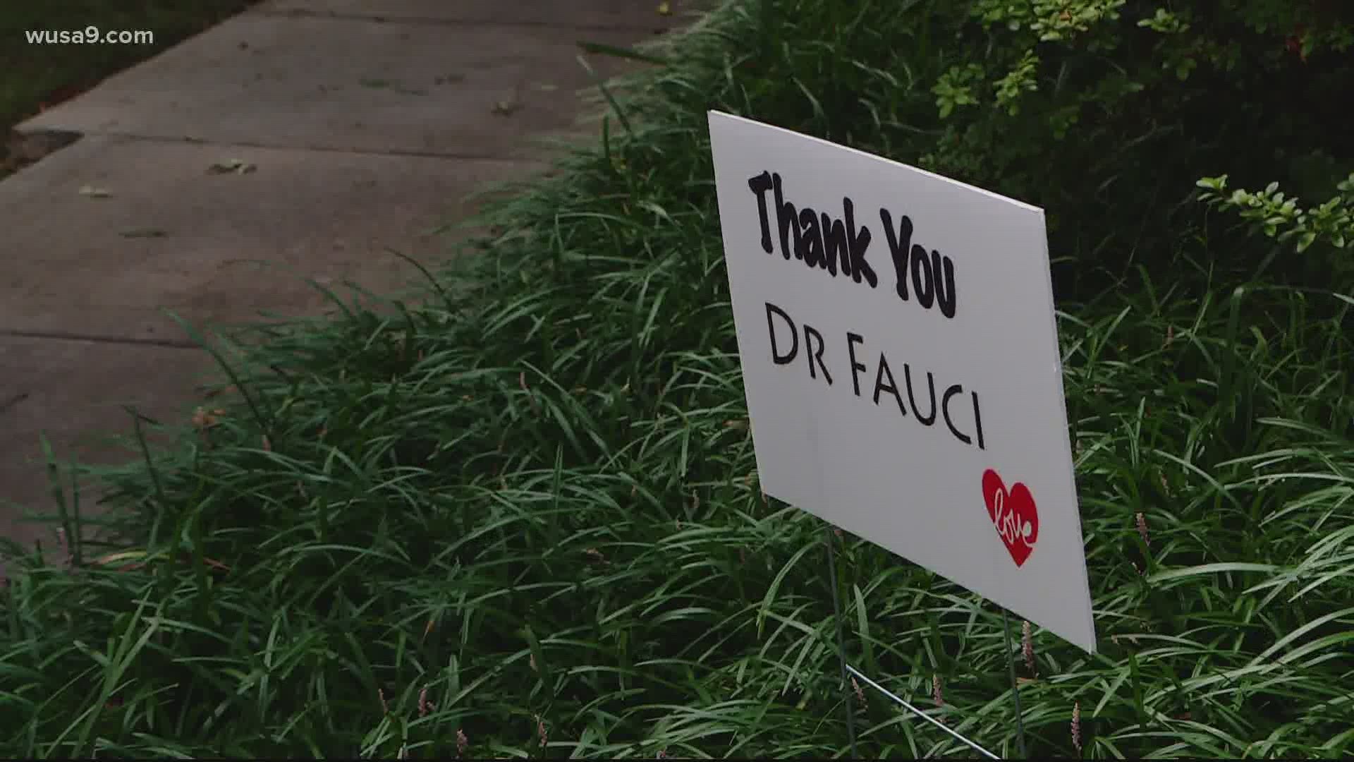 Neighbors noticed that that signs thanking Dr. Fauci, along with signs supporting Black lives were removed from their yards.