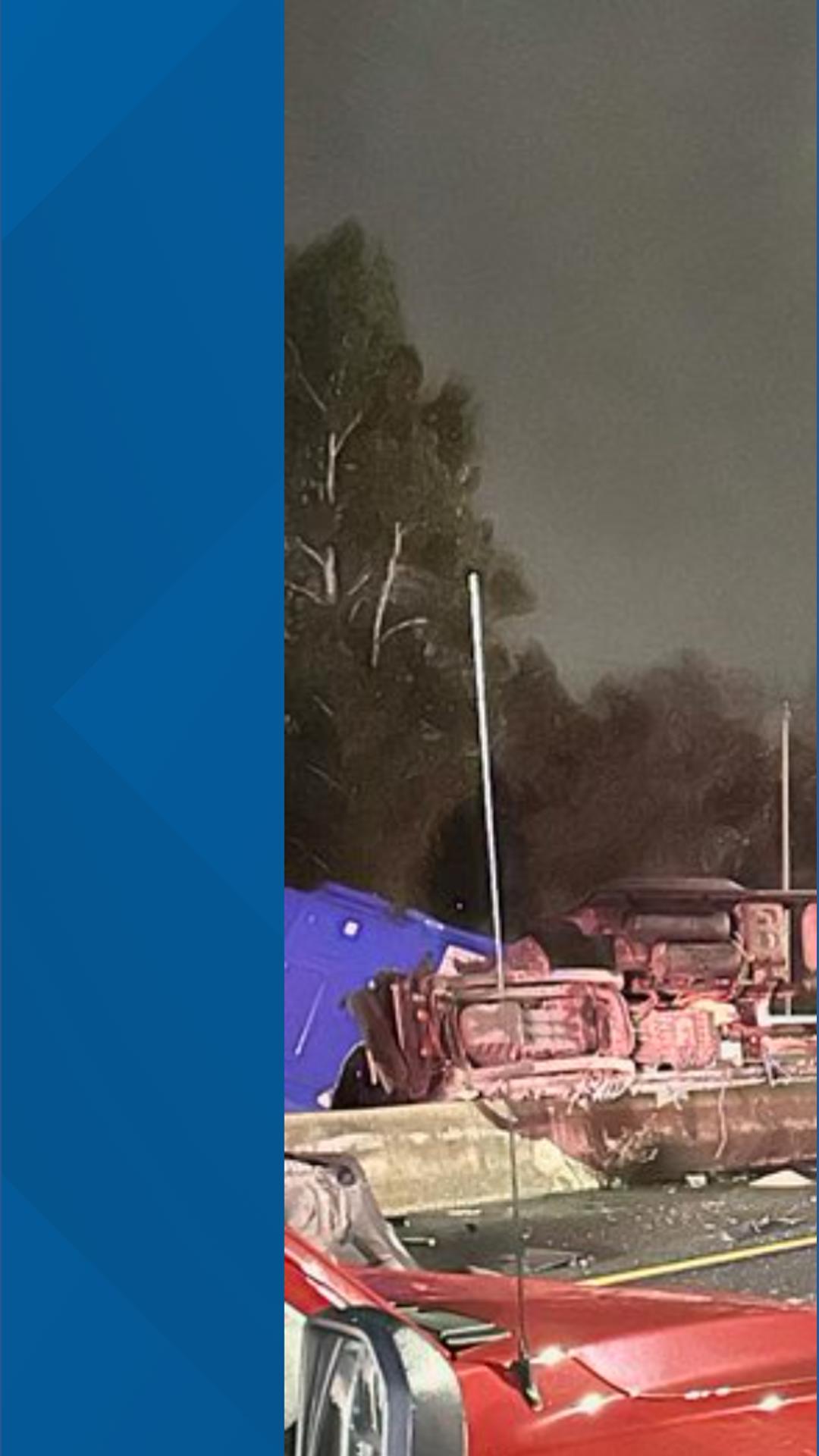Tractor trailer crashes on I-495 causing major delays in both ...