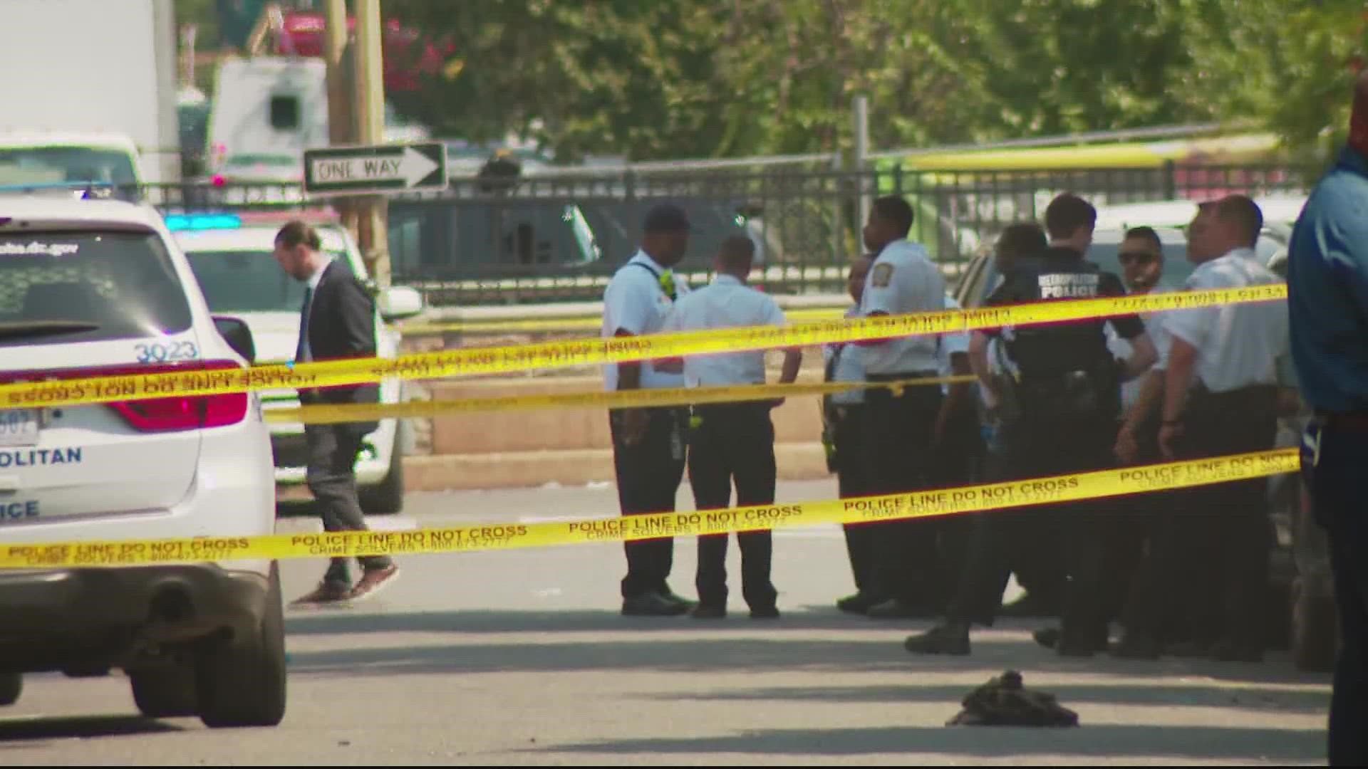 Eight people were shot in two shootings just blocks away from each other on Wednesday