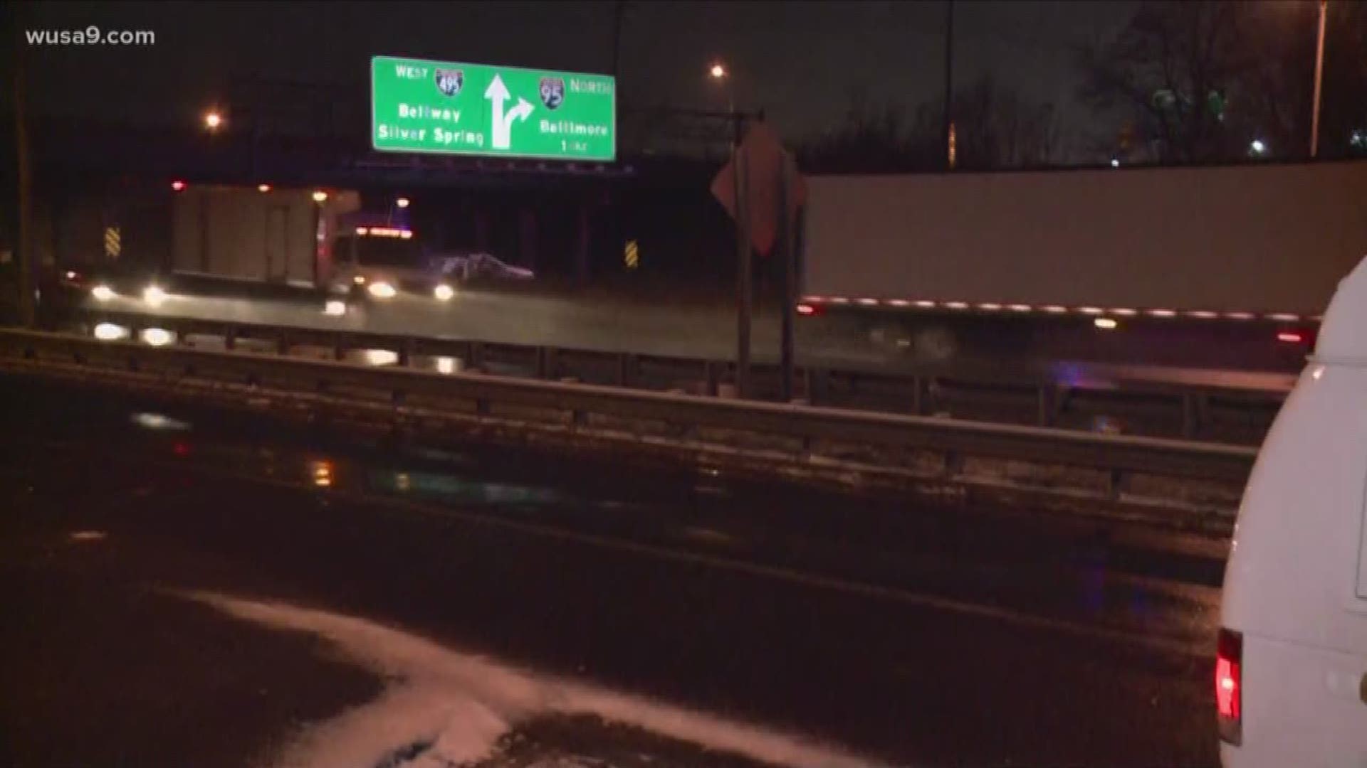 A fatal crash has shut down the outer loop of the Beltway near Route 1 in Maryland.