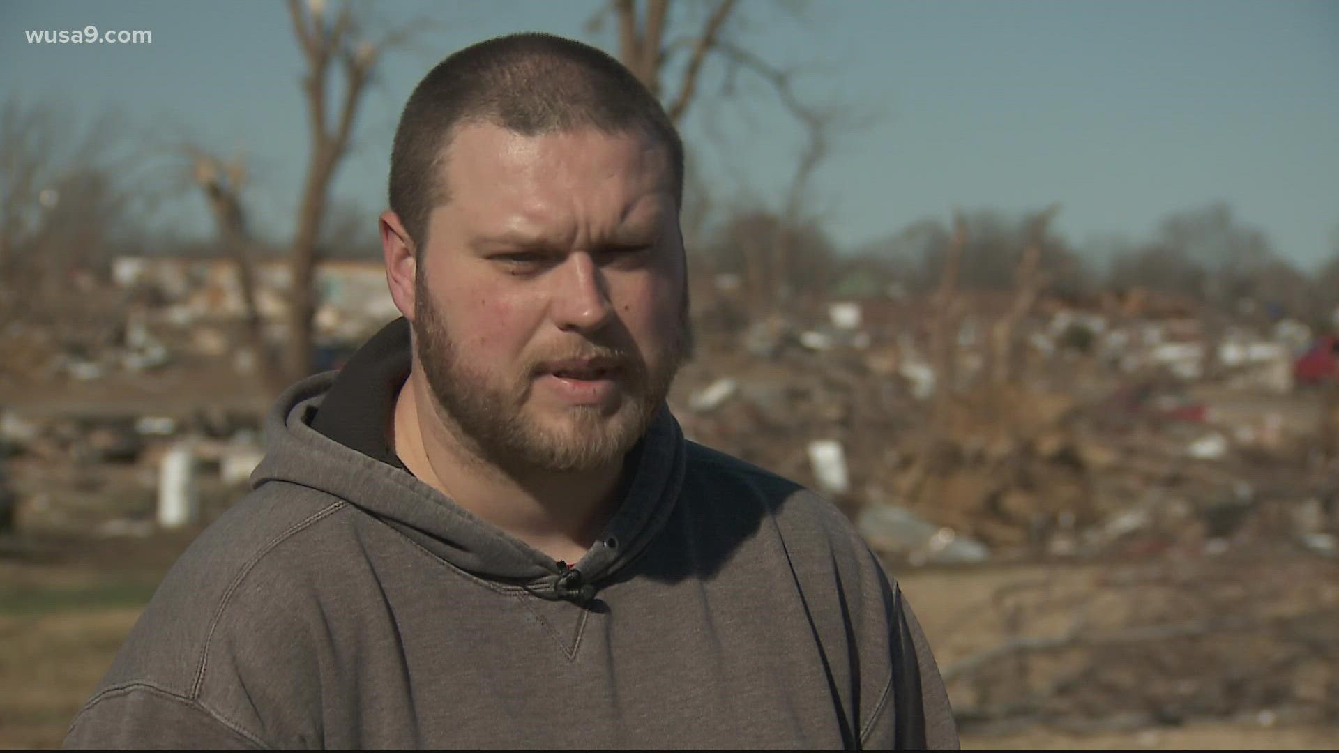 Shelby Cummings returned to Dawson Springs, Kentucky which was damaged by the tornado. His wife and 5 kids are safe but at least five of his neighbors are dead.