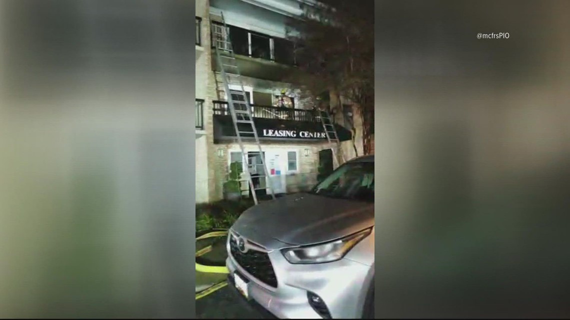 Firefighters take down an apartment complex fire in Montgomery County ...