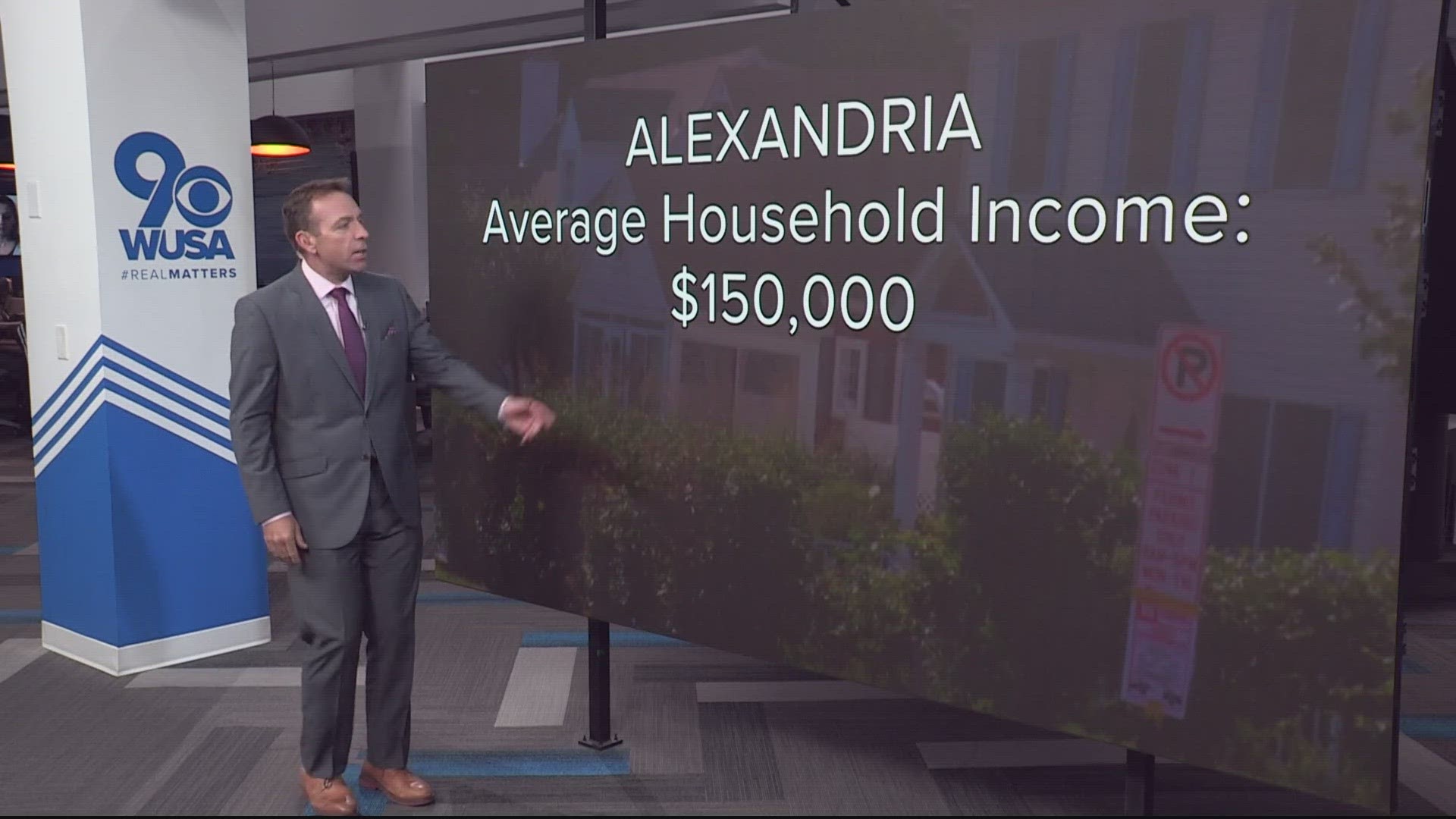The average household income in Alexandria is $150,000 but the average price for a single-family home in the city is $940,000.