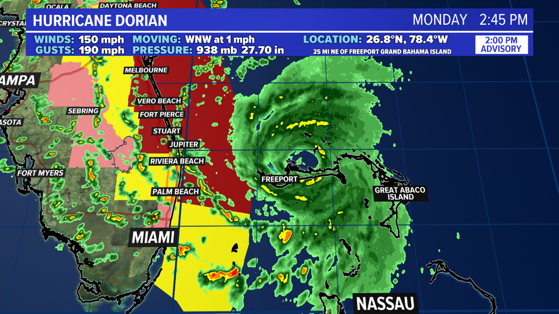 Dorian looks to ride along the southeastern coast and potentially make landfall as a weaker hurricane between Georgia and the Carolinas.