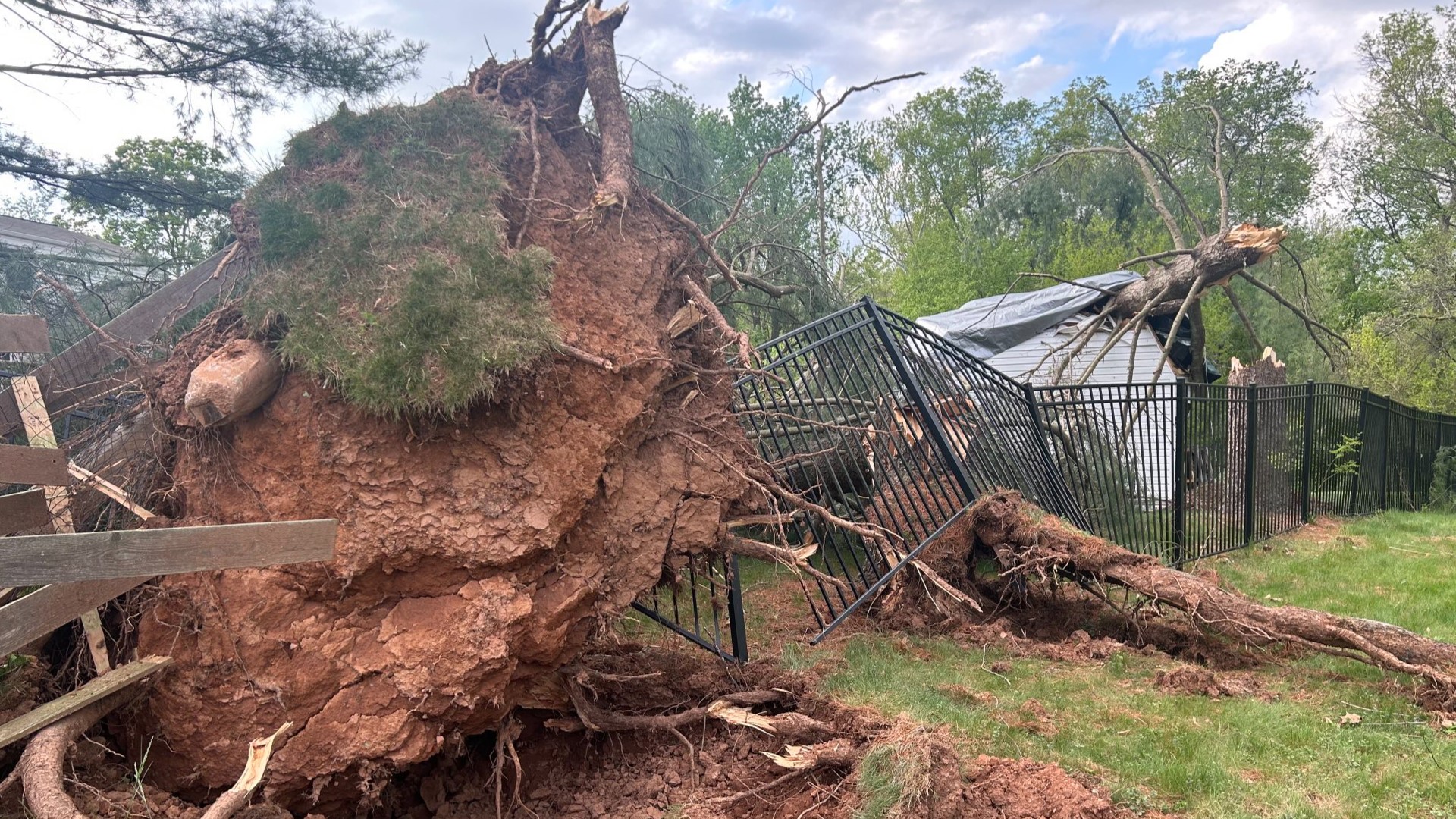 The NWS Baltimore/Washington said an EF-0 tornado tracked through Dowden Circle near Stevens Park with estimated peak winds at 75 miles per hour.