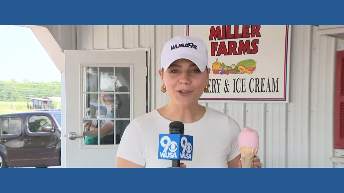 Ready for summertime! Fresh strawberries and ice cream at Miller Farms