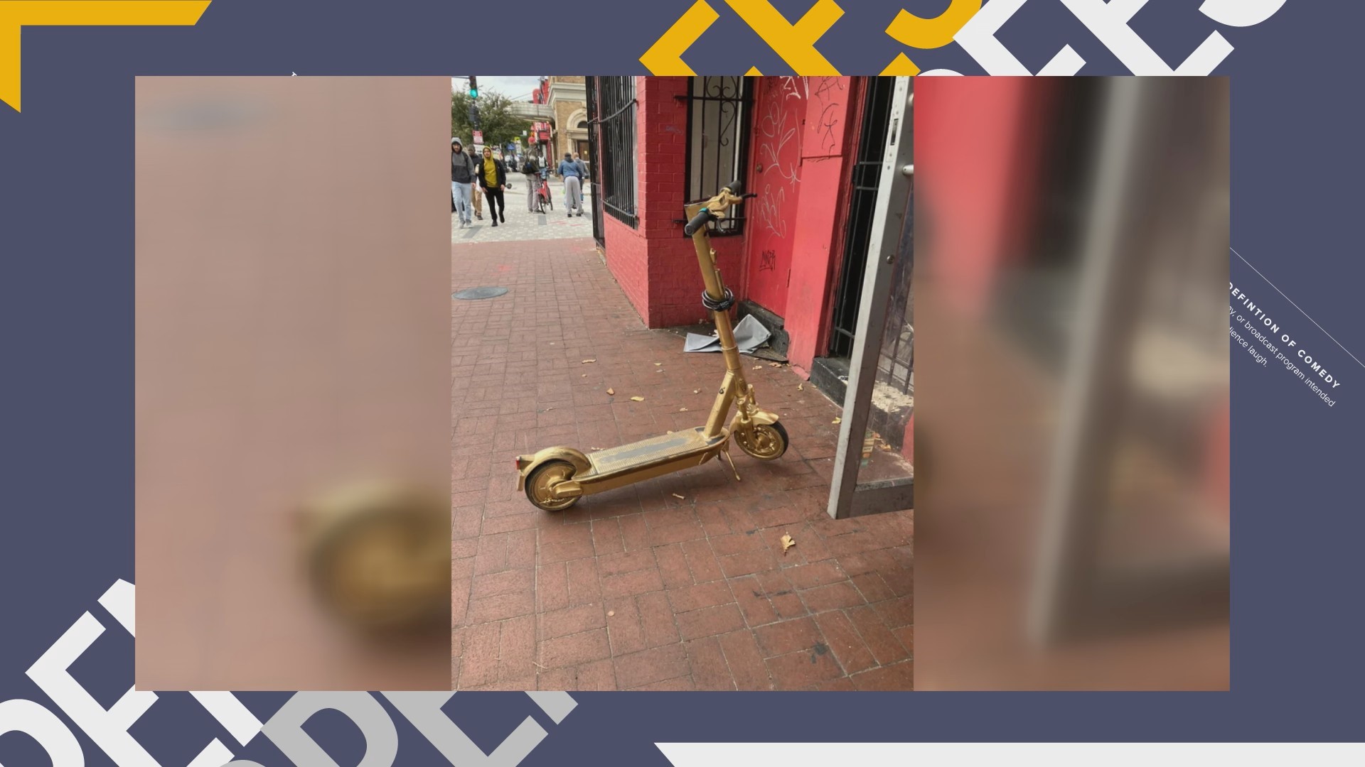 A Reddit user posted a photo of a scooter that was spray-painted gold.