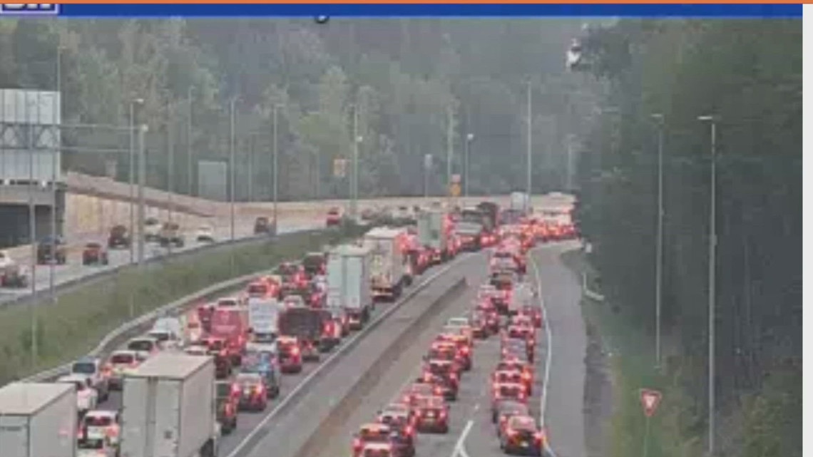 Woodbridge traffic backup on I-95 sparked by car fire | wusa9.com